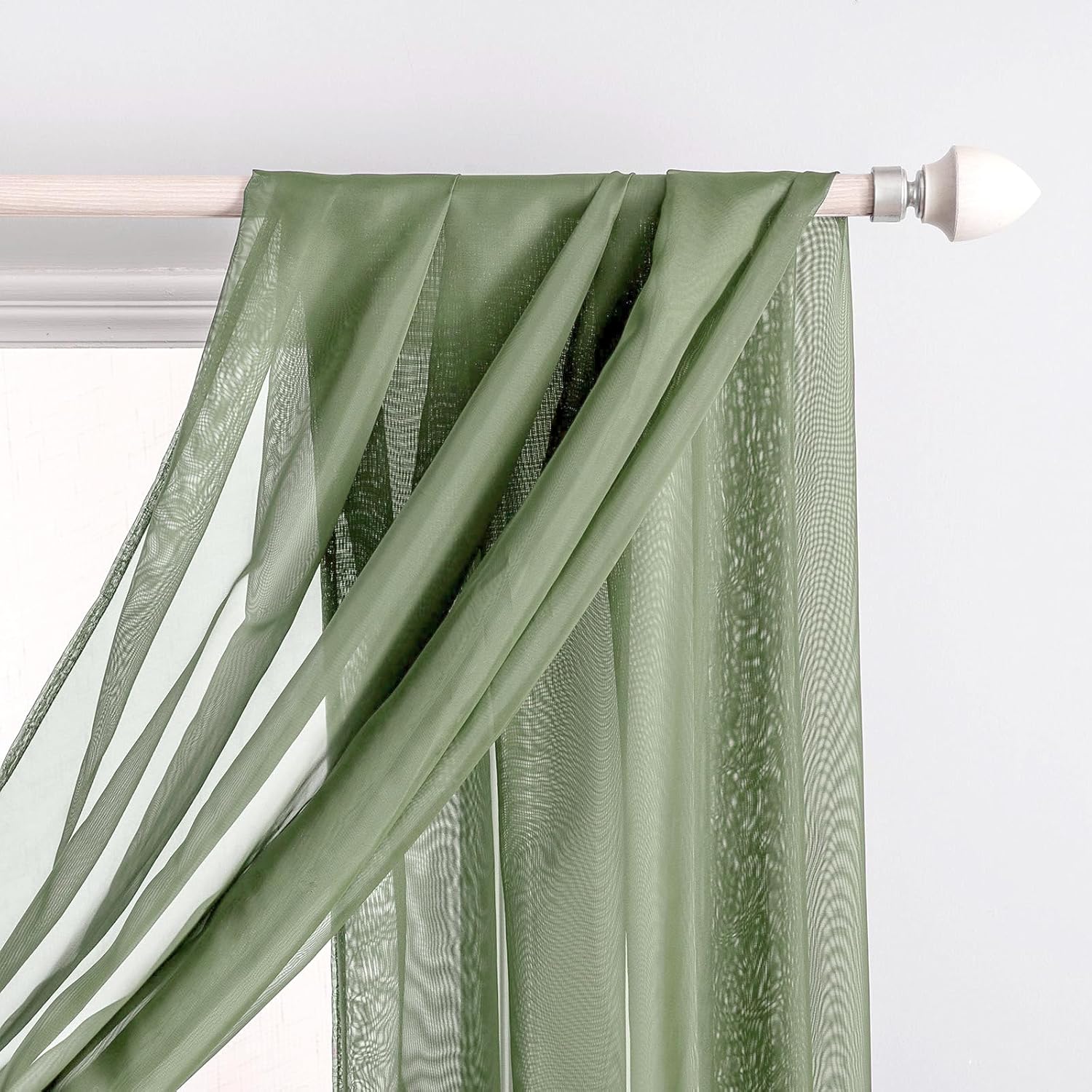 MIULEE Sheer Window Scarf Valance Spring Elegant Swag Curtain