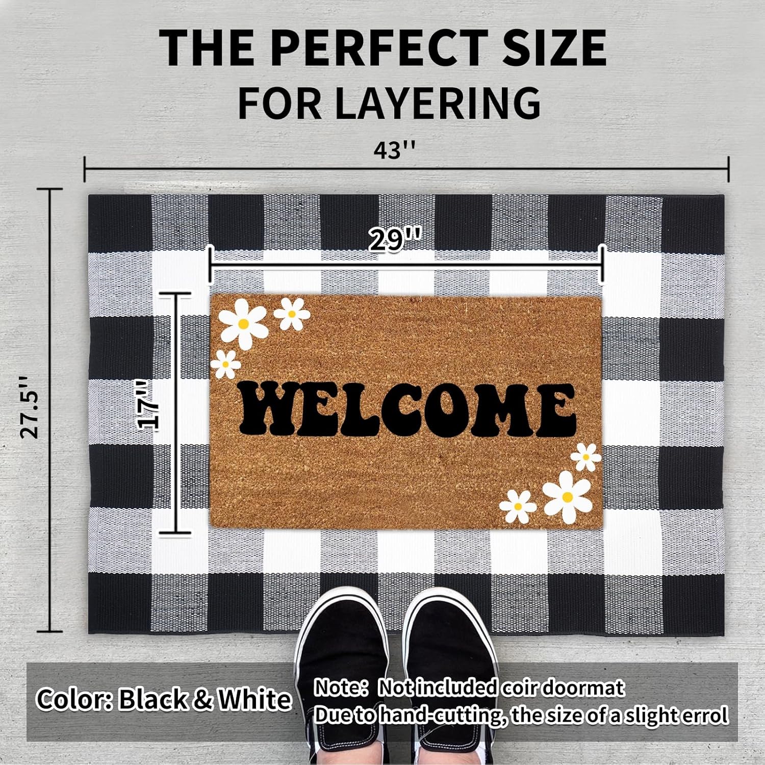 Buffalo Plaid Area Rug - 275x43 Black and White Checkered