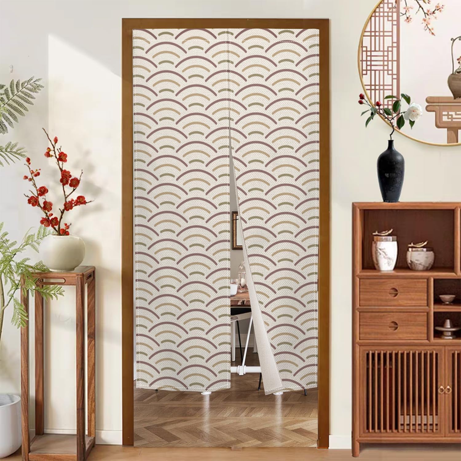 Japanese Noren Door Curtain with Wave Pattern 335x709 Inch