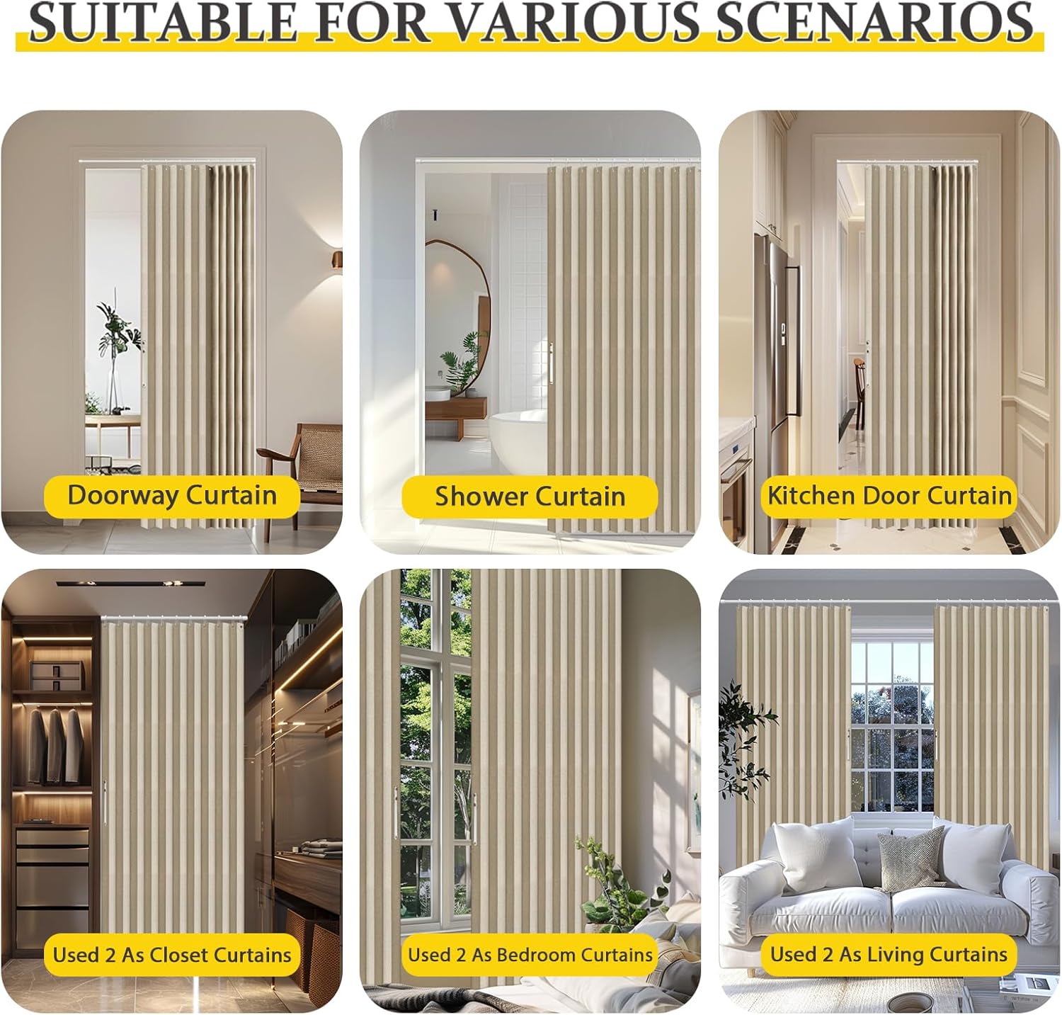 AJAZZ 100 Blackout Magnetic Door Curtain 1 Panel