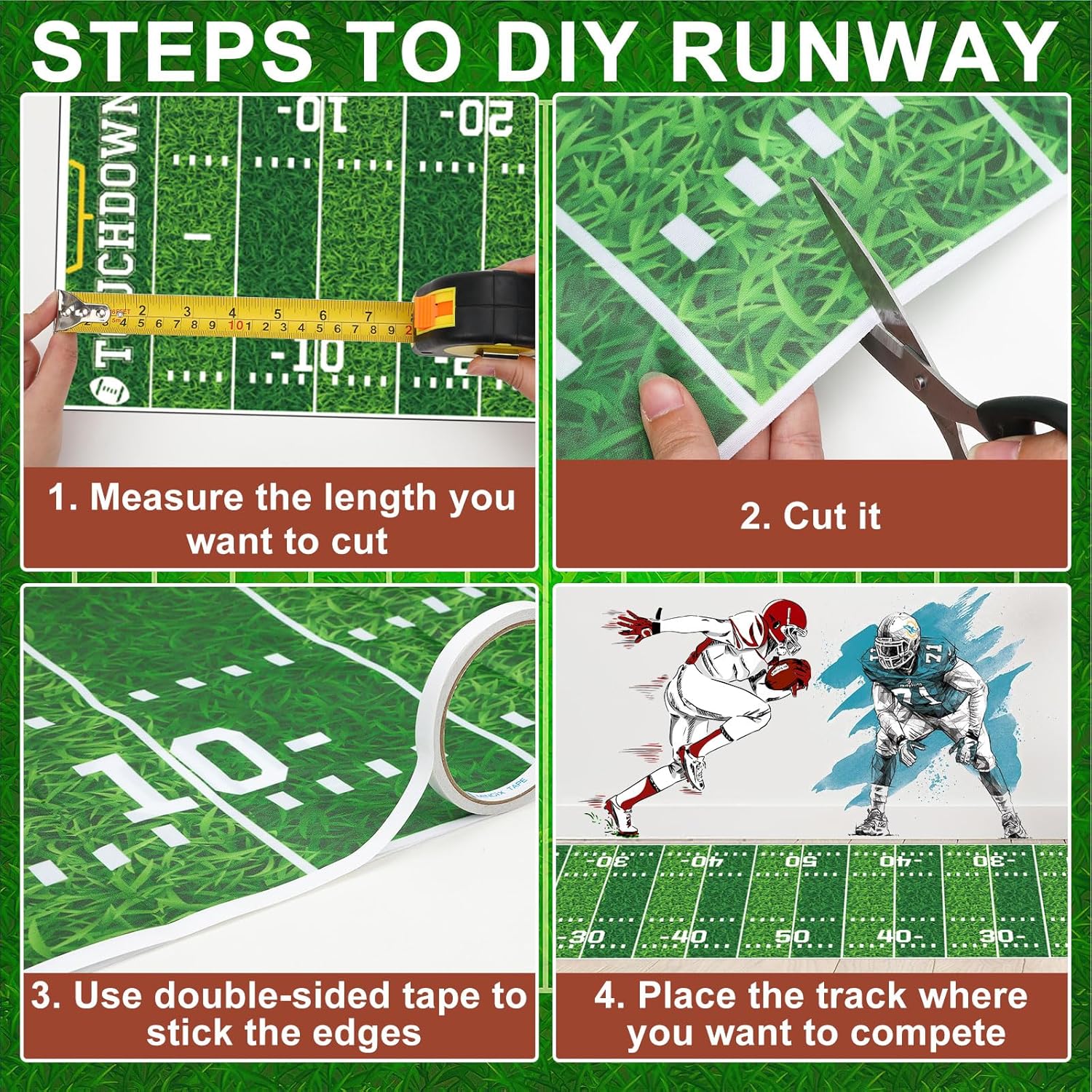 Jansun Football Field Runners 10 Ft for Game Day Party