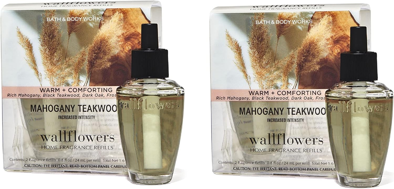 Bath and Body Works 4 Pack Mahogany Teakwood Wallflowers Fragrance Refills 1