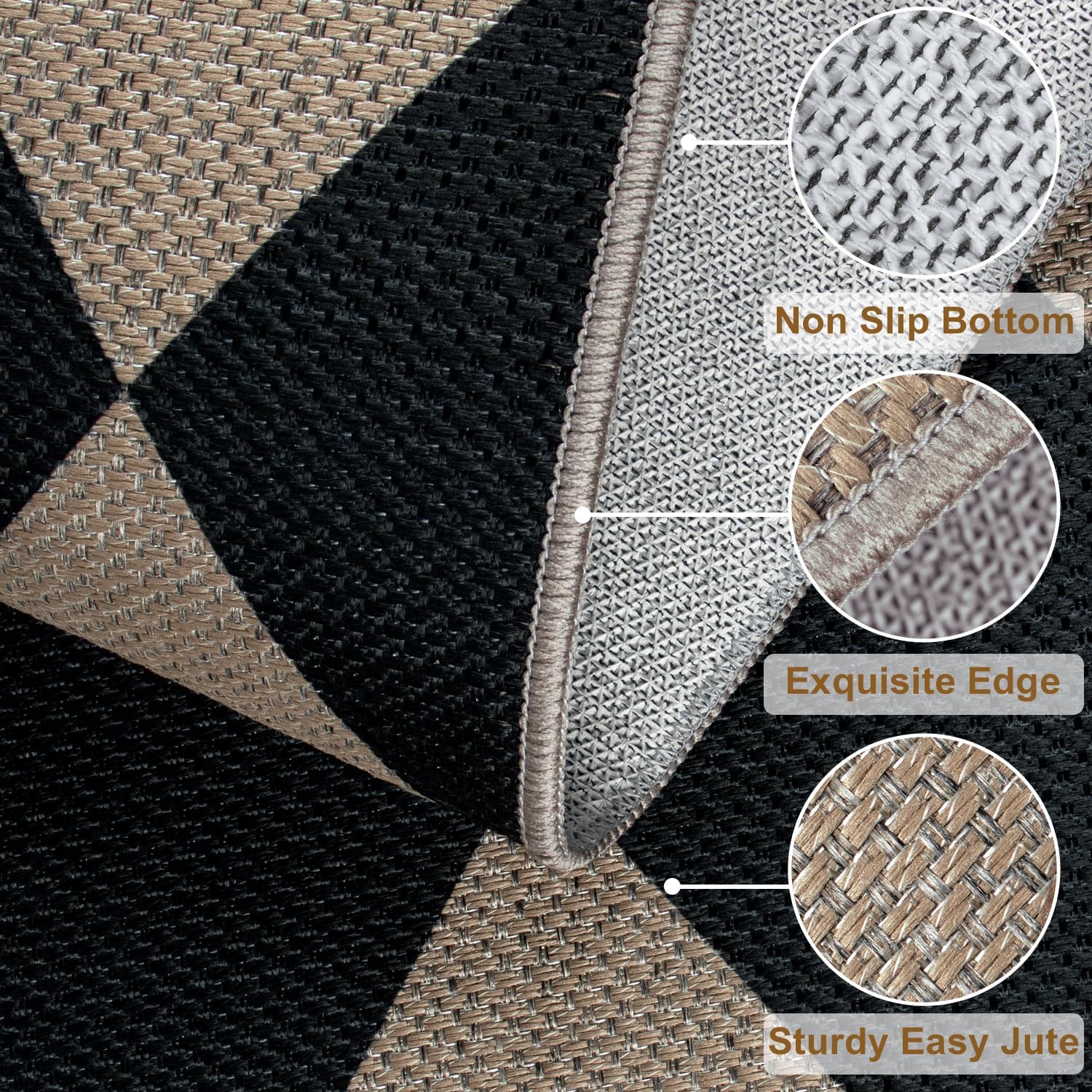 Rugalia Easy Jute Checkered Entryway Rug 2x3
