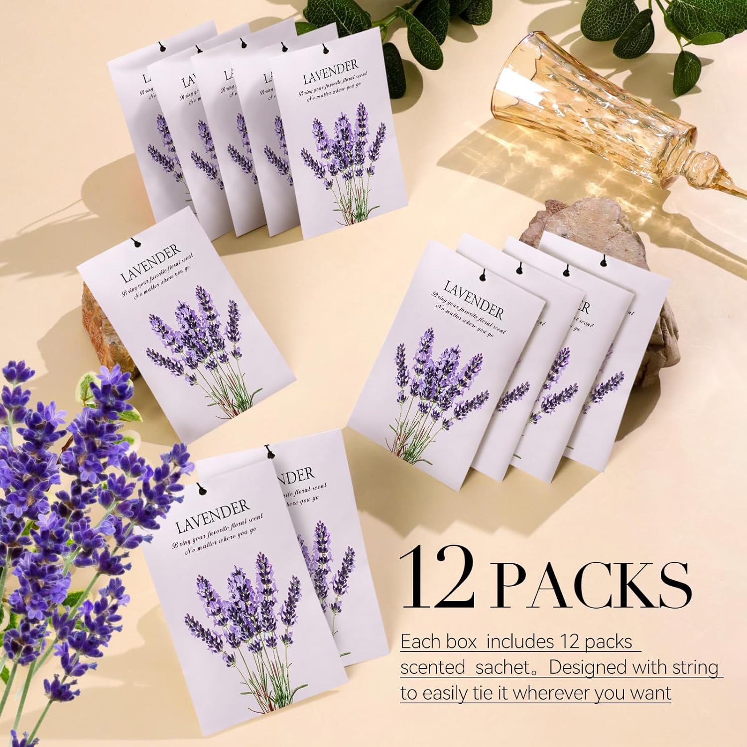 Lavender Scented Sachet Bags 12 Pack Closet Freshener