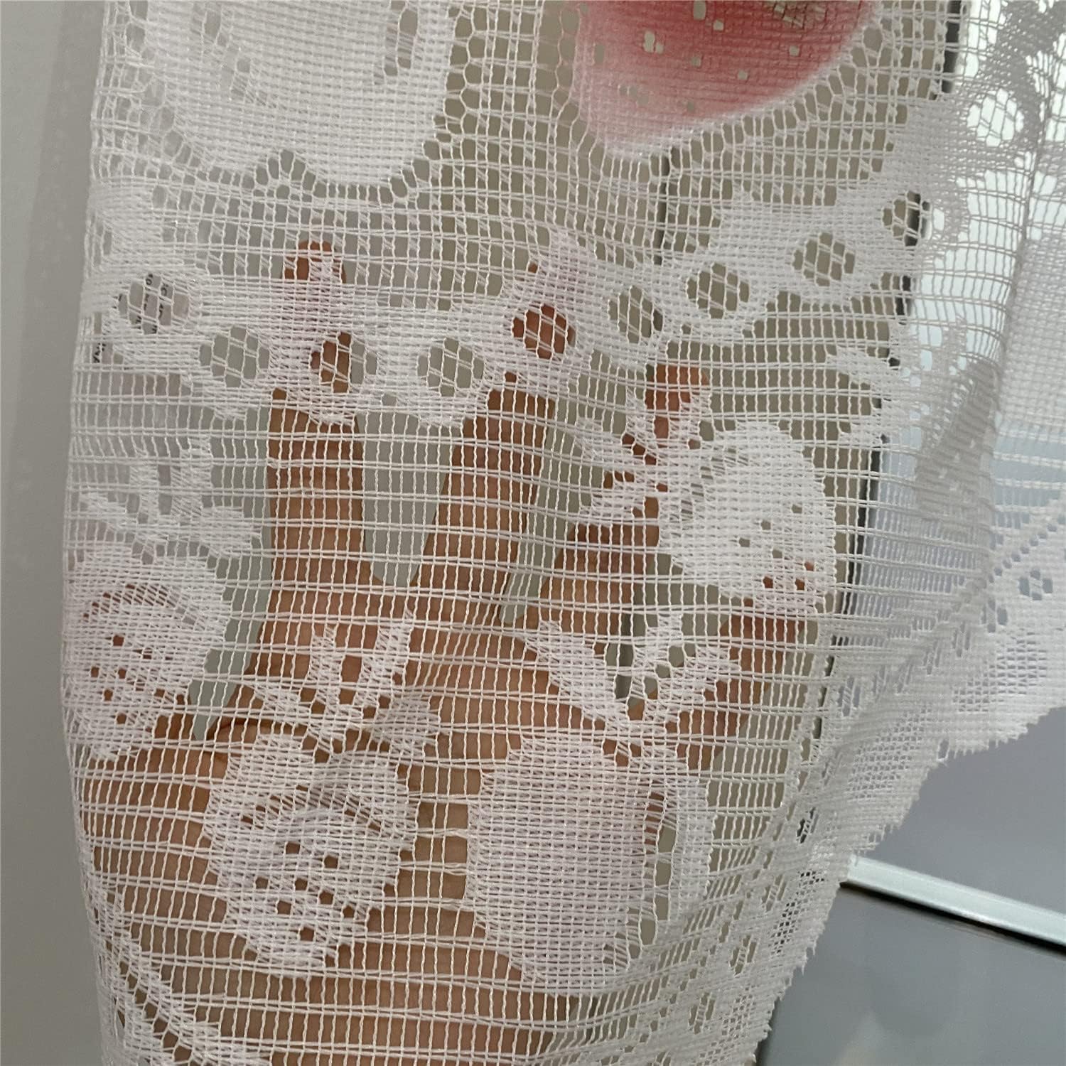 White Lace Swag Valance for Kitchen and Kids Room
