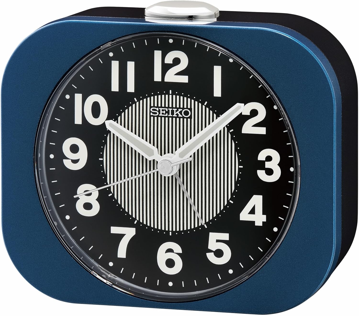 Seiko Kyoda II Non Ticking Alarm Clock 4 Inch Metallic Blue