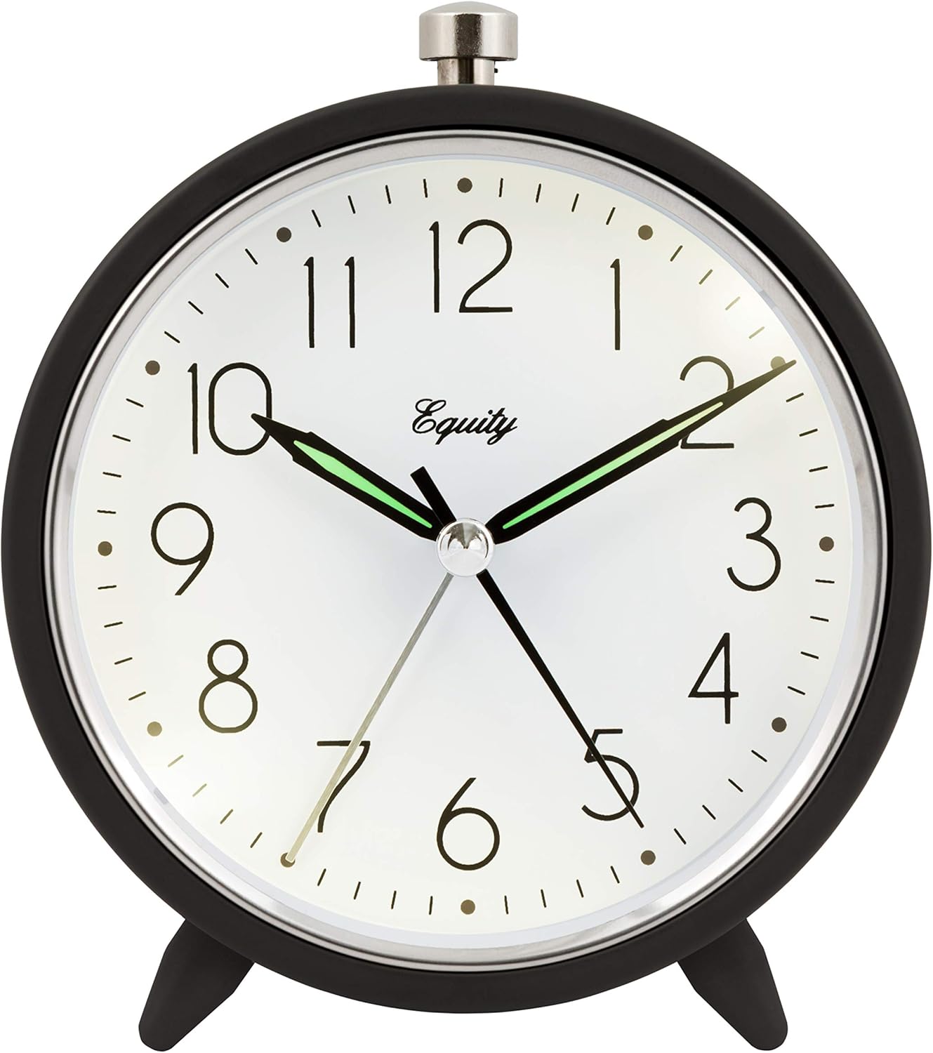 Equity 5 Inch Silent Quartz Alarm Clock Dark Gray