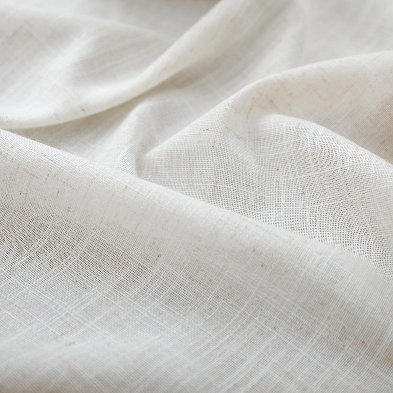 KOUFALL Linen Grommet Curtains Set of 2