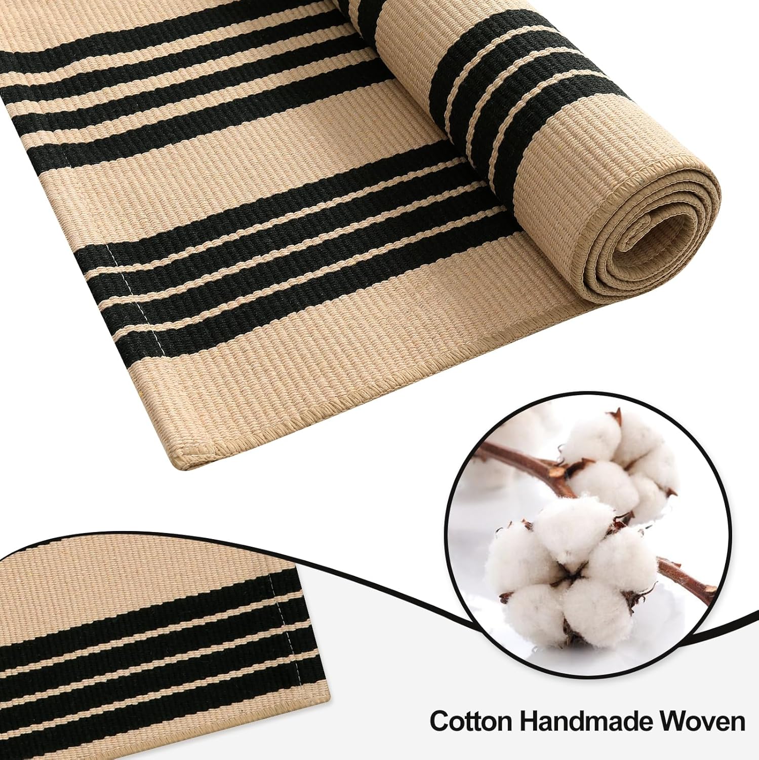 OJIA 275x43 Black and Tan Striped Door Mat