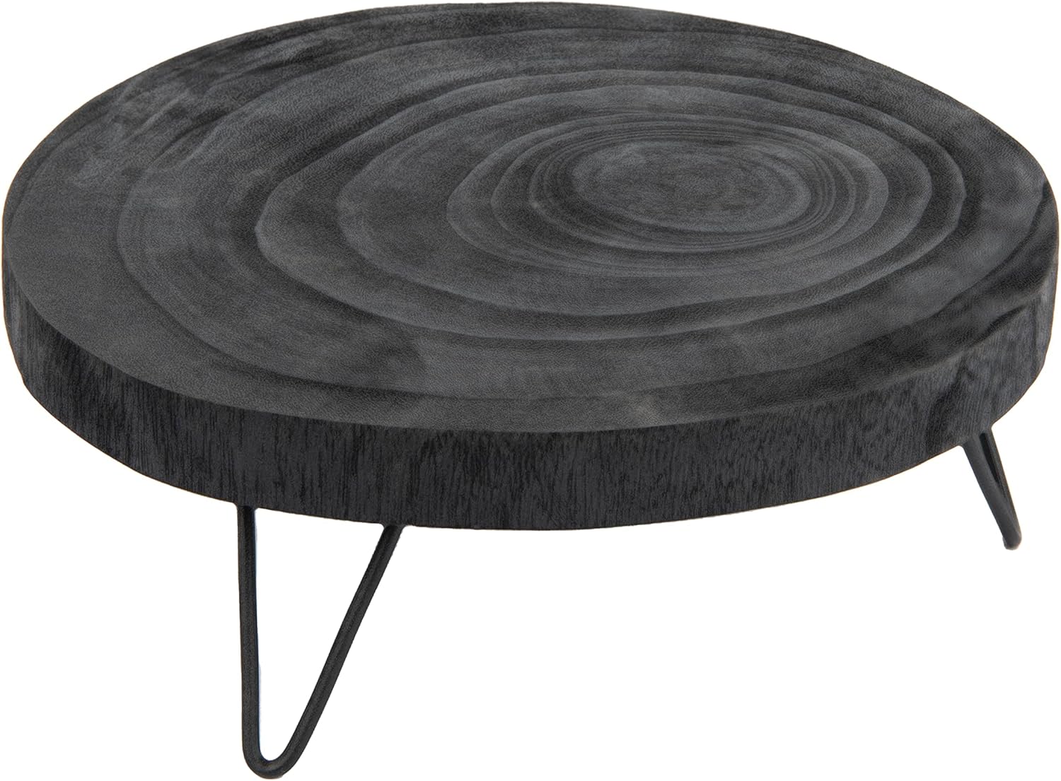 Creative Co Op Paulownia Wood Pedestal Black 11 Inch