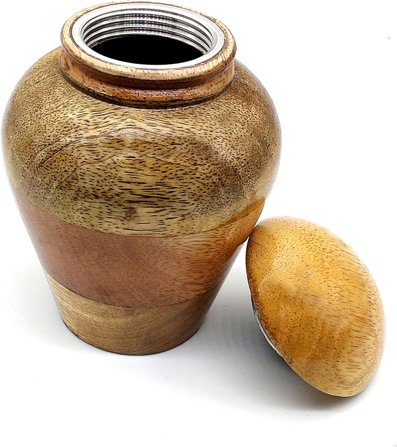 Wooden Cremation Urn with Tree of Life Heart Engraving