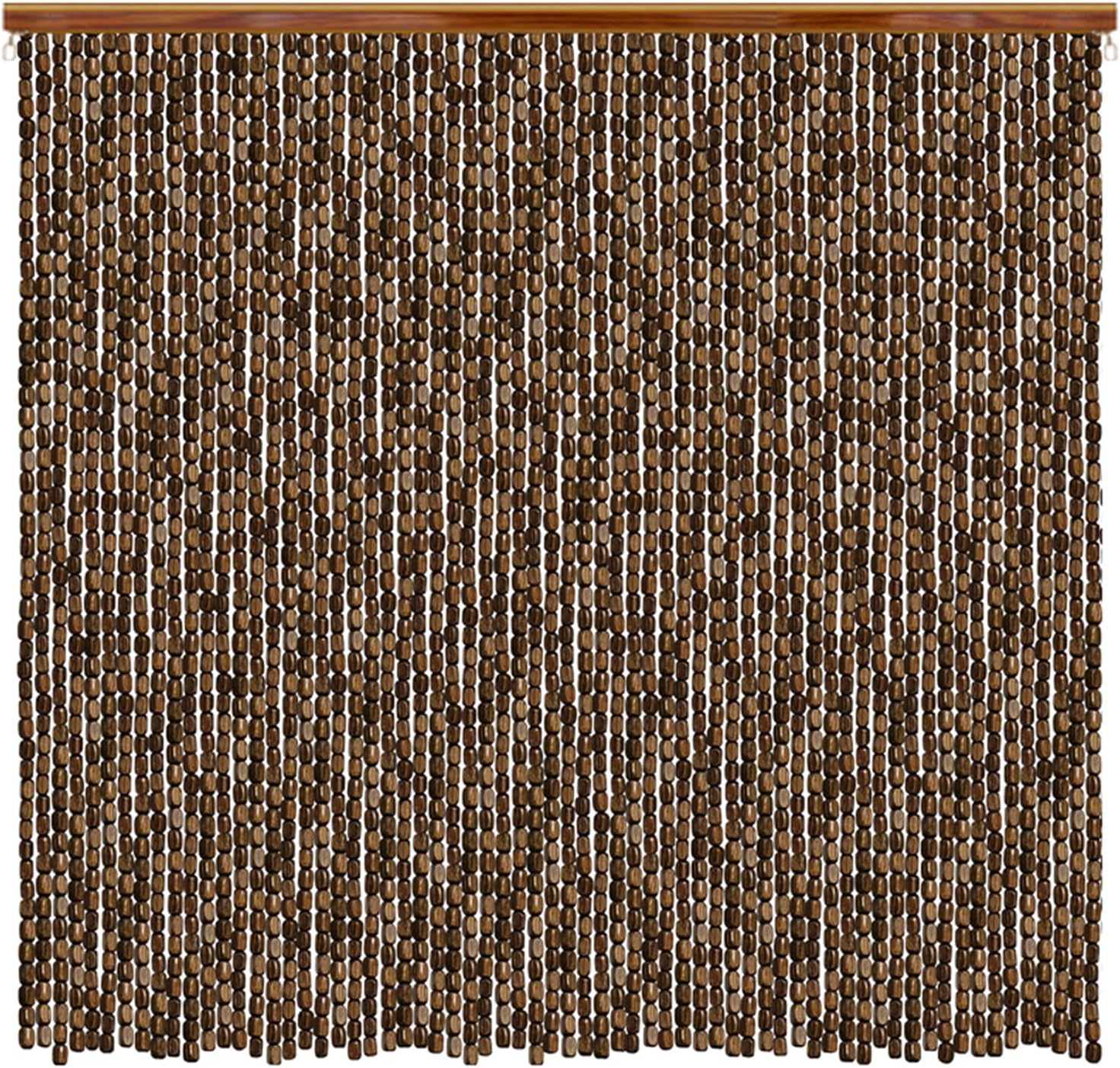Wood Beaded Curtain for Doorway and Closet