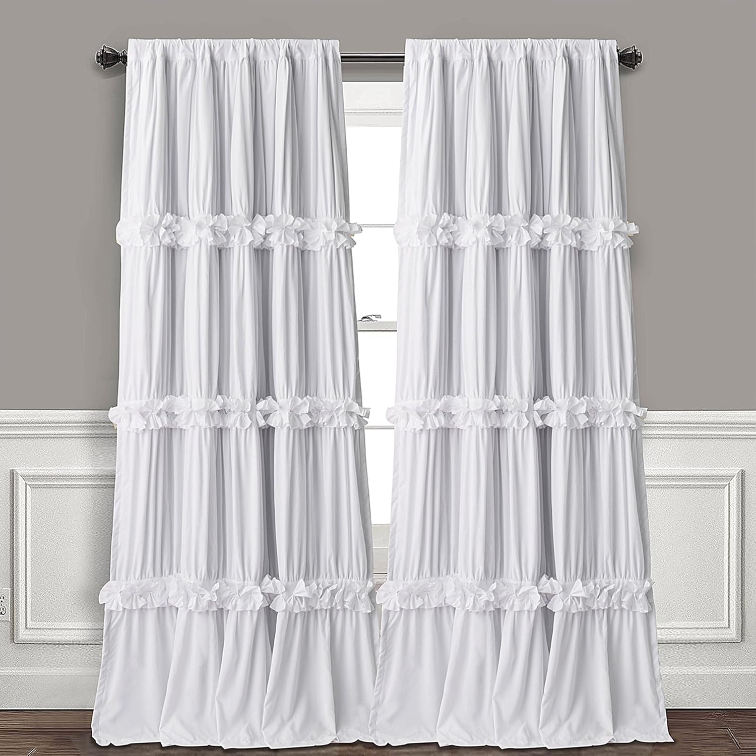 Thermal Insulated Blackout Curtains with Boho Butterfly Flowers