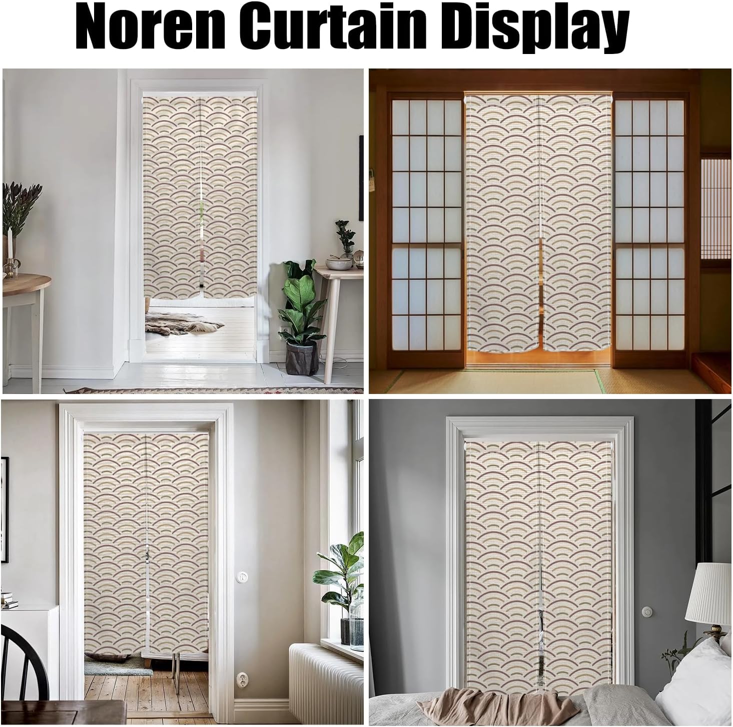 Japanese Noren Door Curtain with Wave Pattern 335x709 Inch