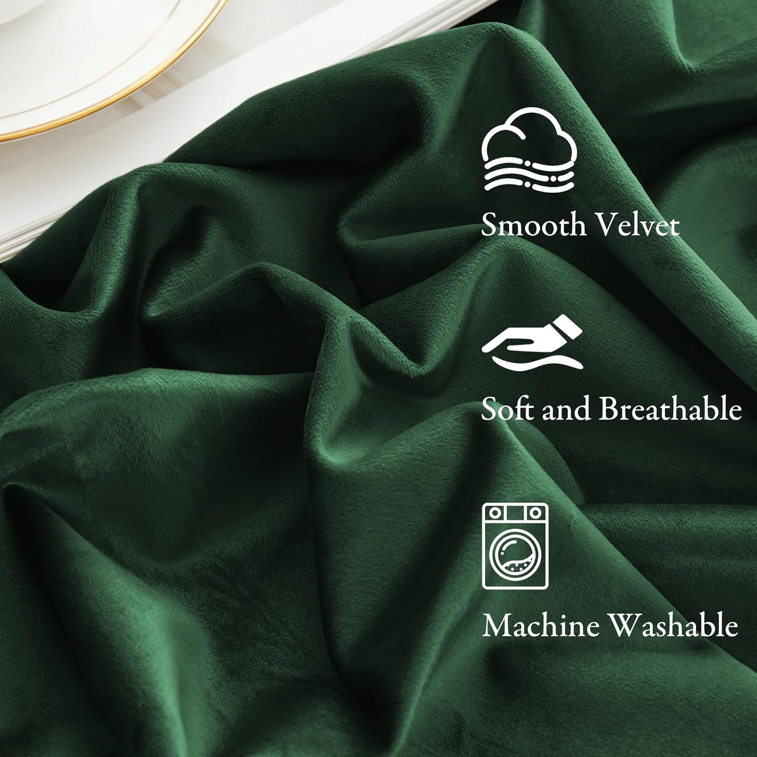 KGORGE Velvet Blackout Curtains 84 Inches Set of 2