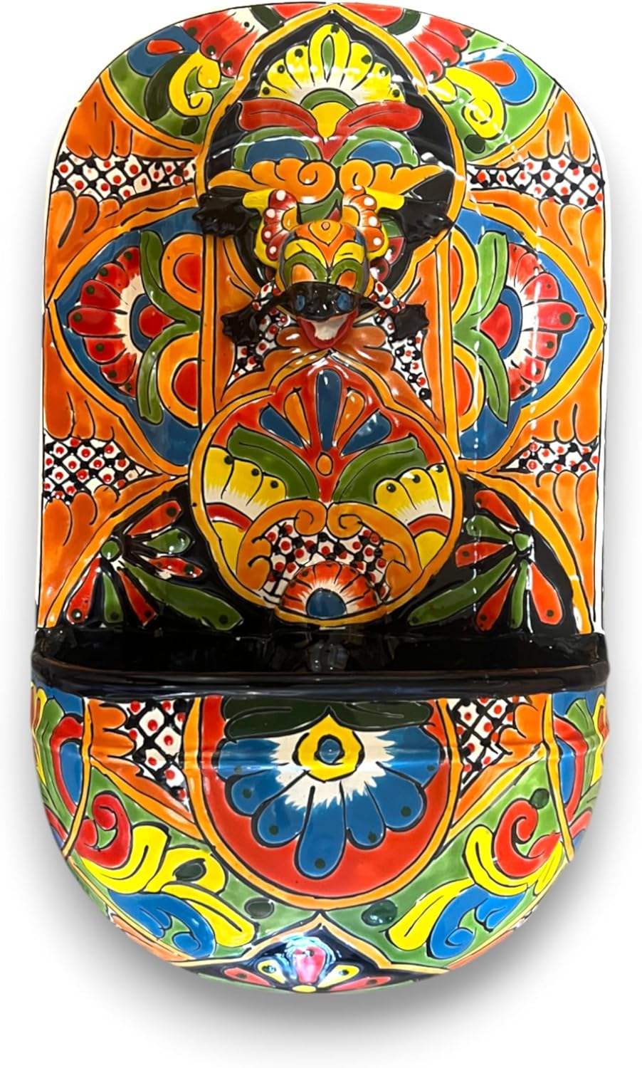 Talavera Wall Fountain Handcrafted Mexican Ceramic Decor