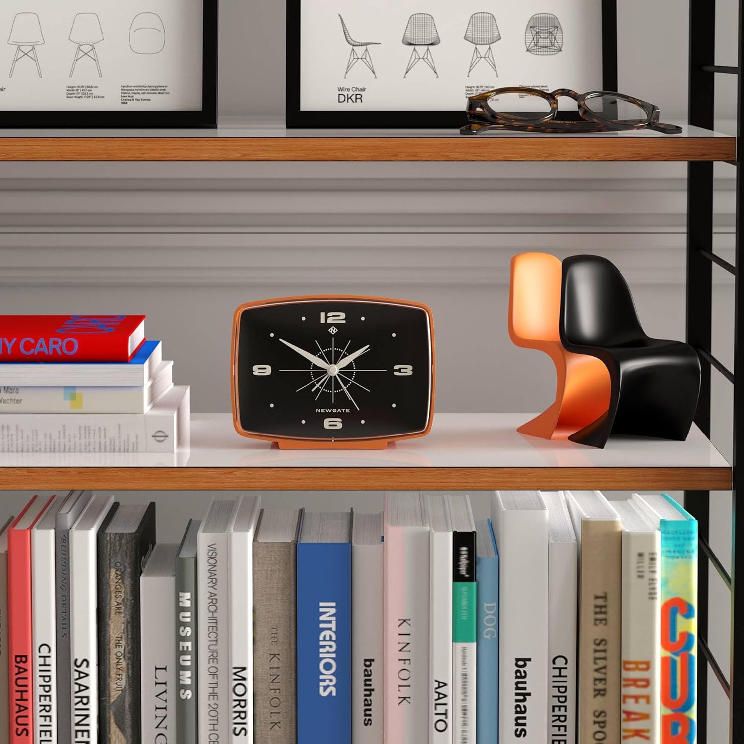 NEWGATE Brooklyn Alarm Clock Retro Design Pumpkin Orange