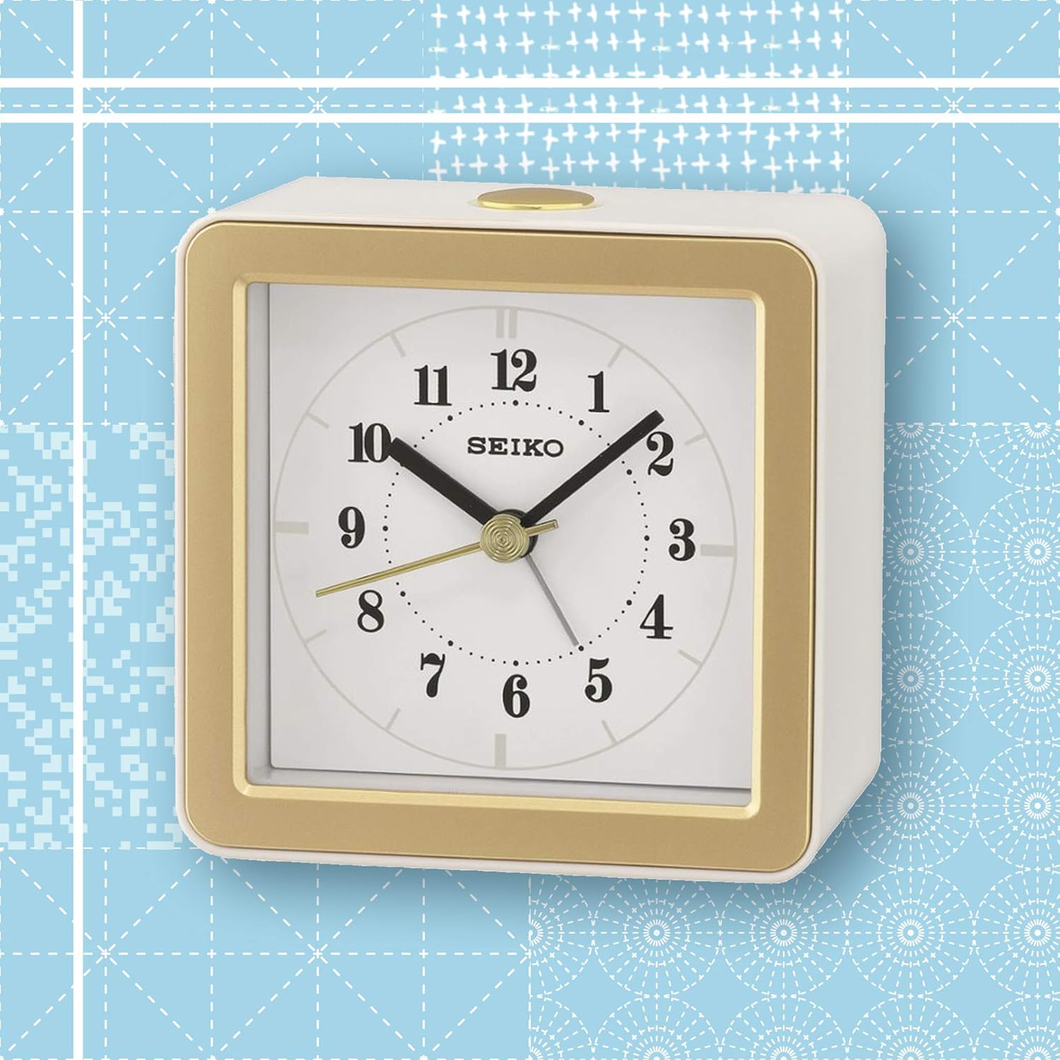Seiko Gatsby Bedroom Alarm Clock White Matte
