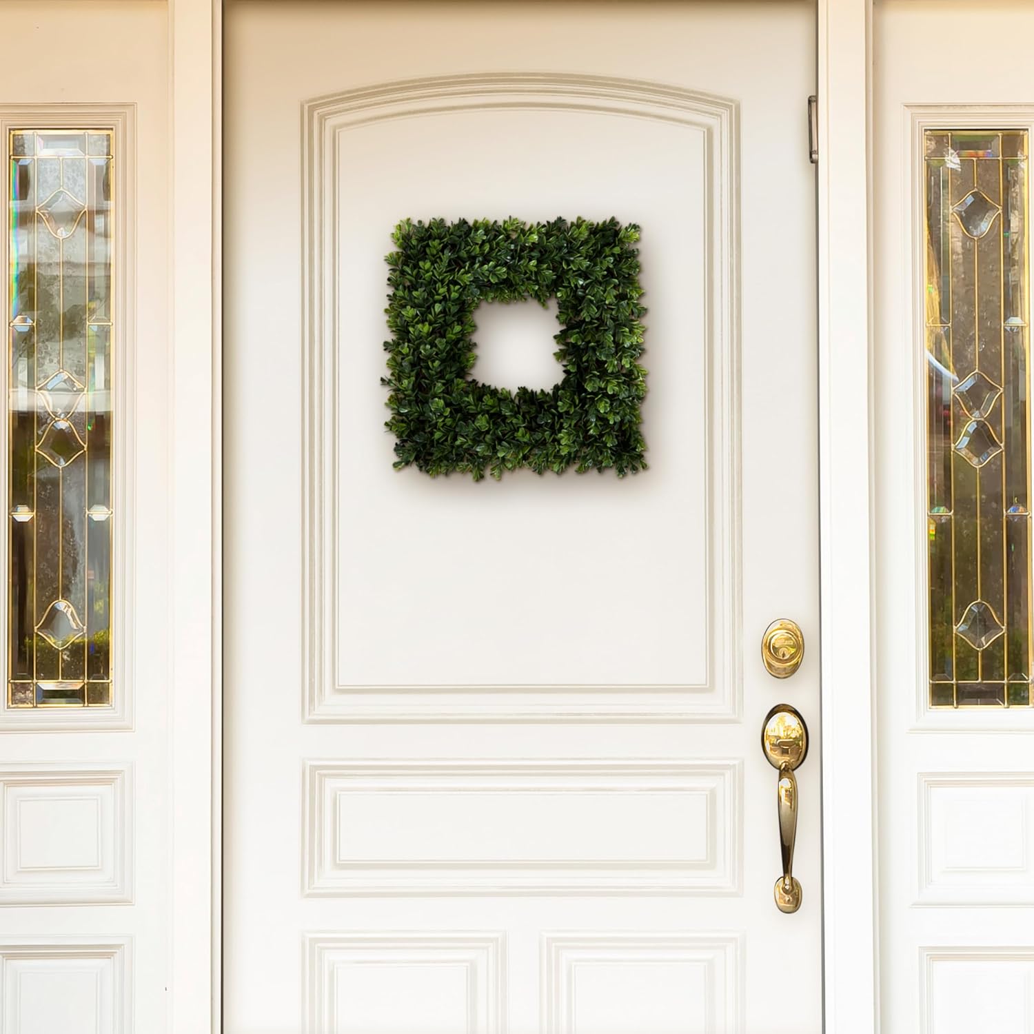 Pure Garden 165-Inch UV Resistant Boxwood Wreath for Front Door