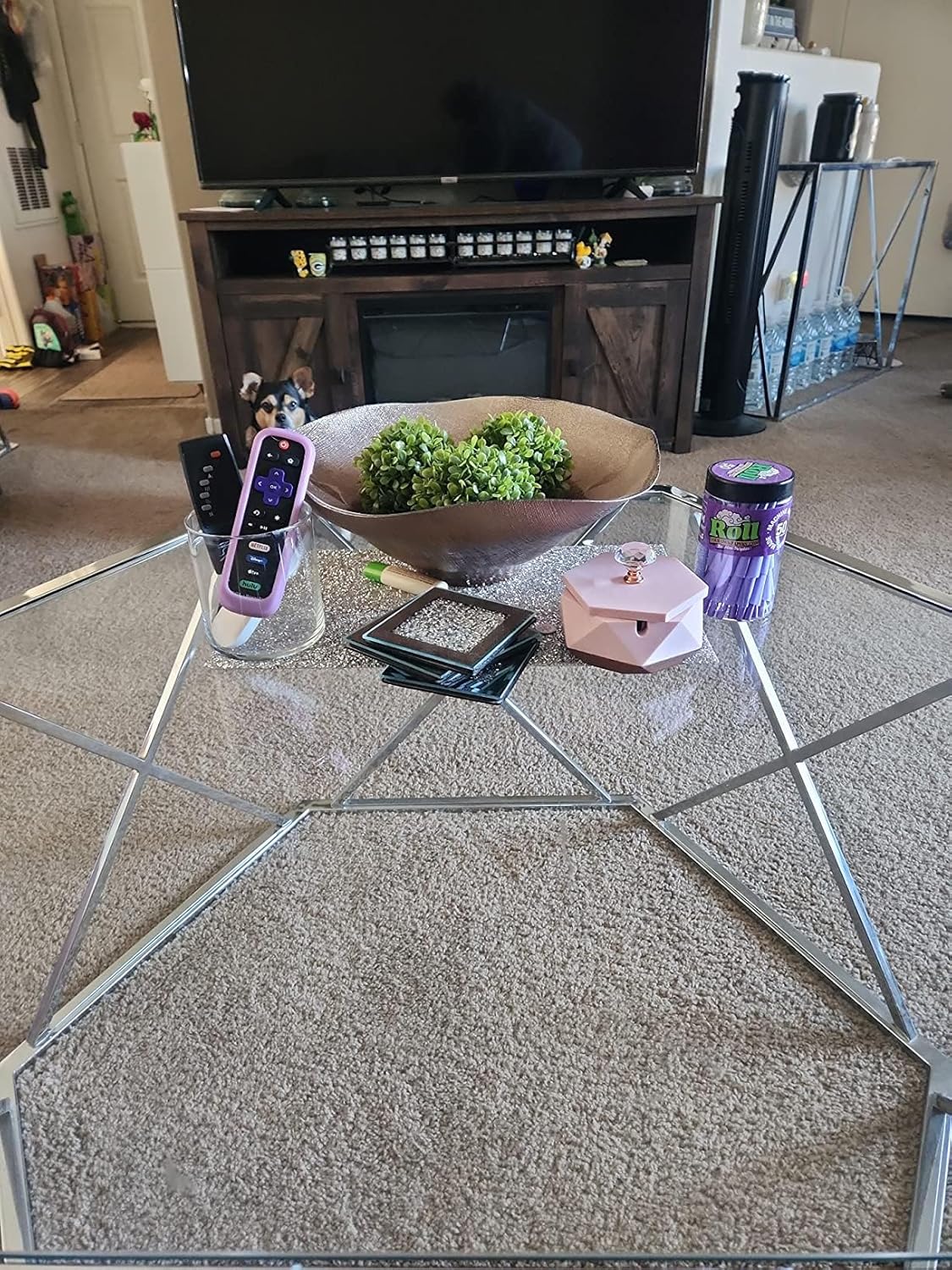 Pink Ash Tray for Women Unique Design with Lid and Removable Liner