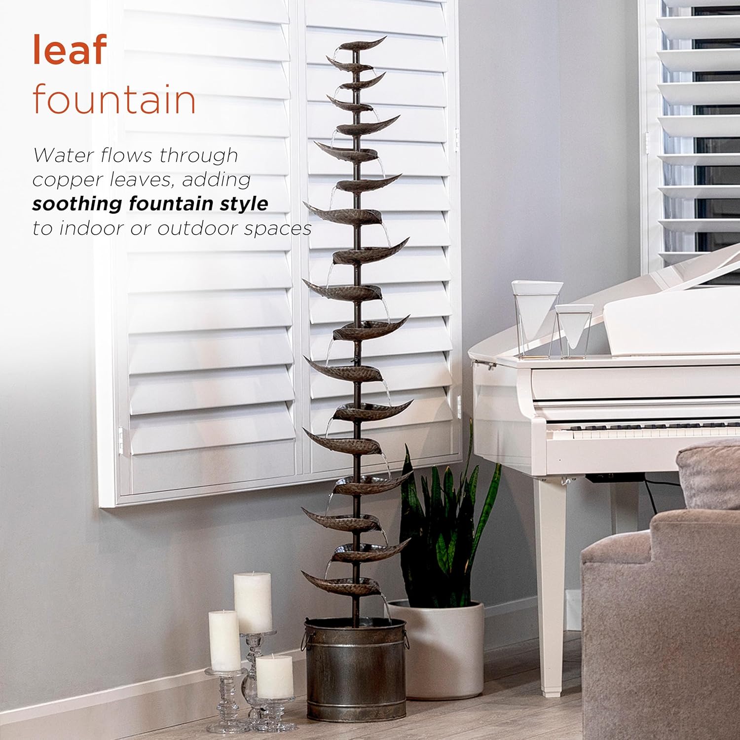Alpine Corporation 70 Inch Tall Silver Tiered Water Fountain