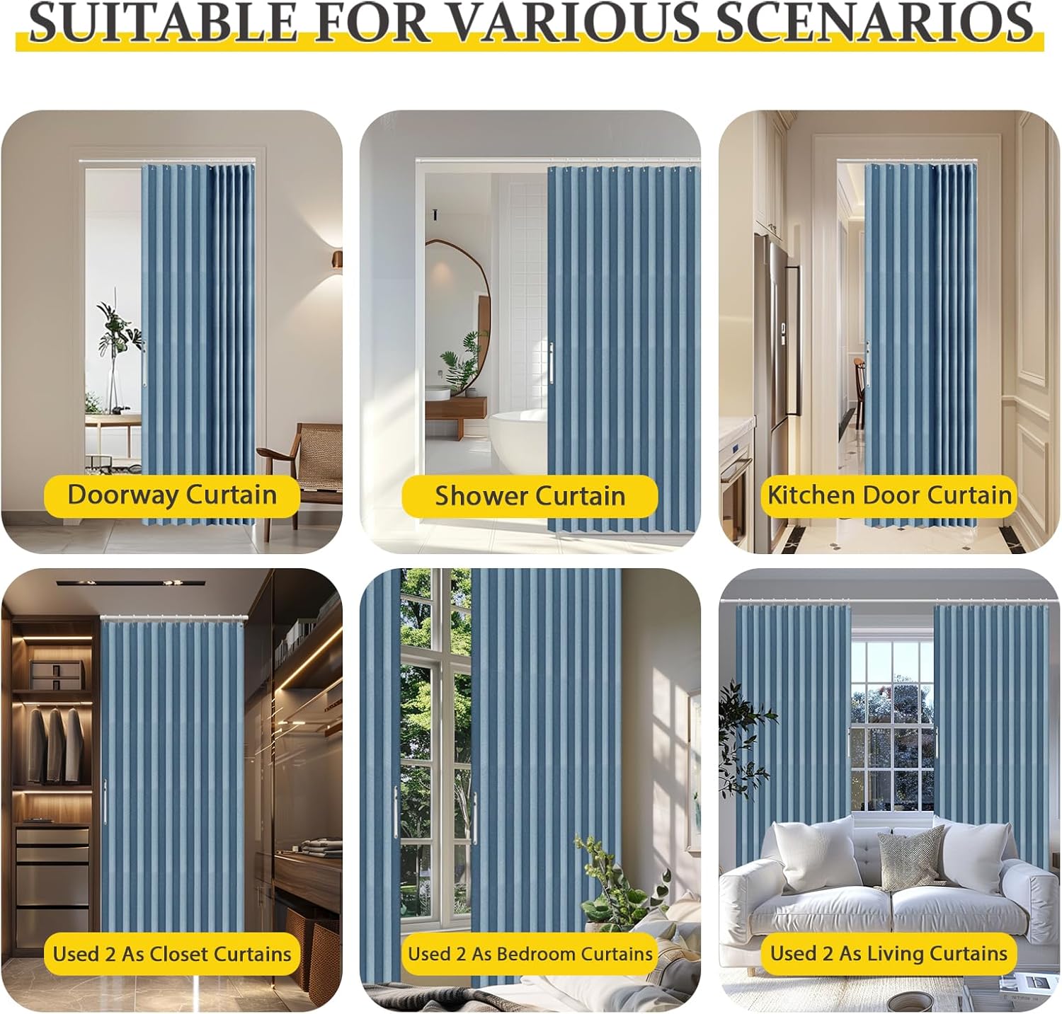 AJAZZ 100 Blackout Accordion Door Curtain 1 Panel