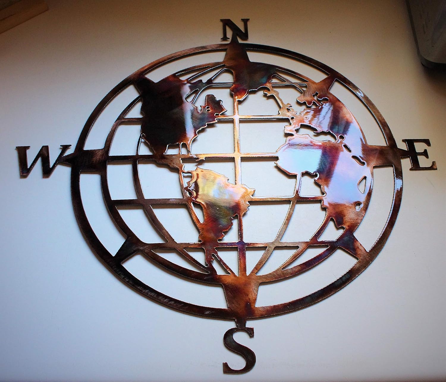 Nautical Compass Wall Art with Globe - 20 30 34 or 36 Inches