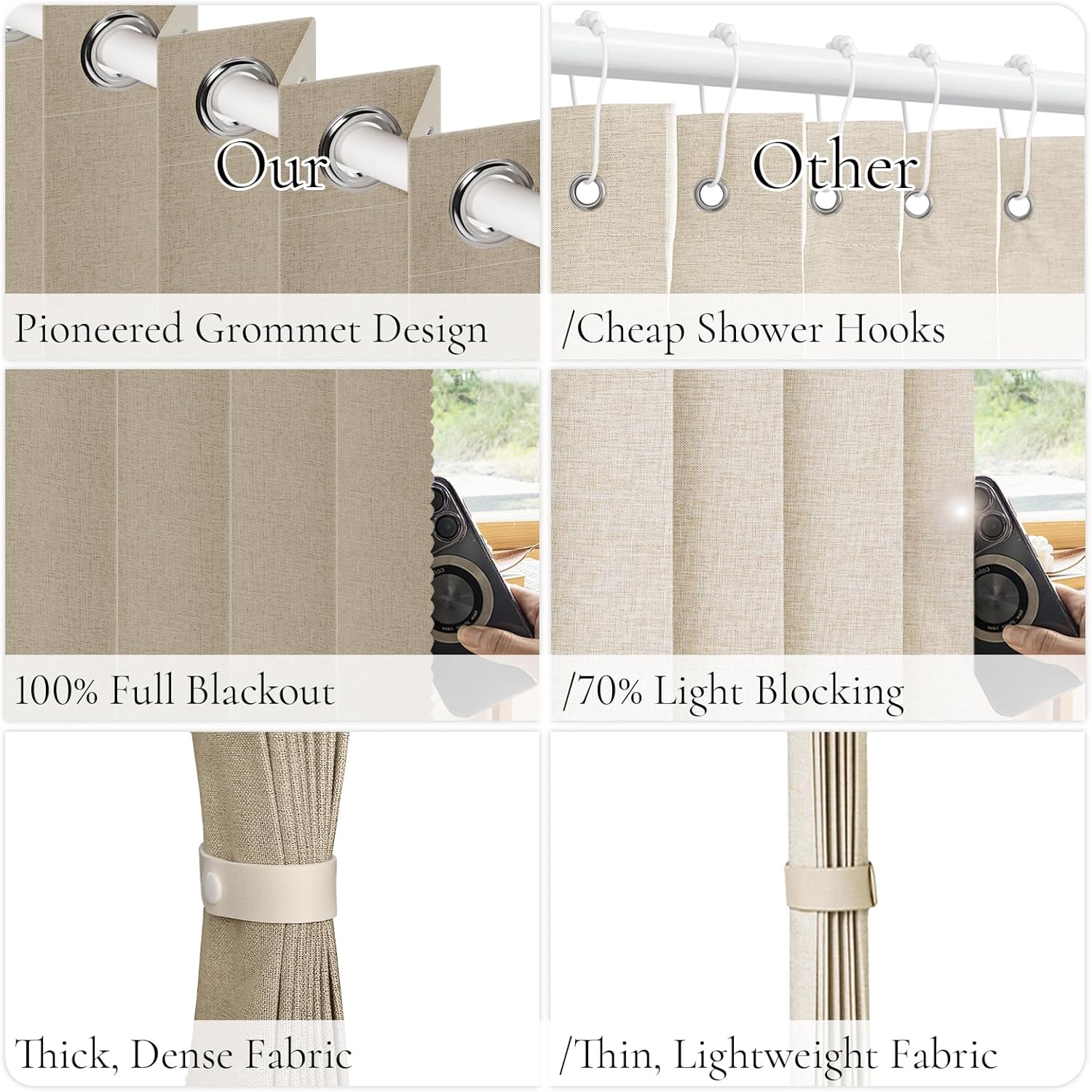 100 Blackout Magnetic Folding Door Curtain Panel