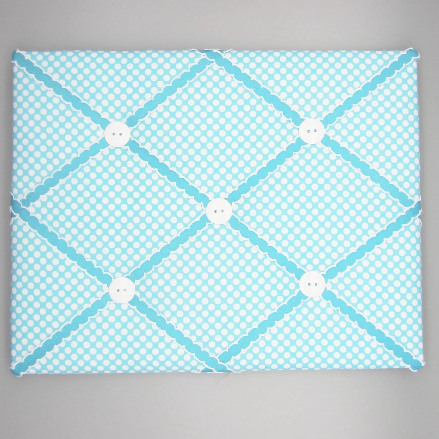 11x14 Turquoise White Polka Dot French Memory Board Bow Organizer