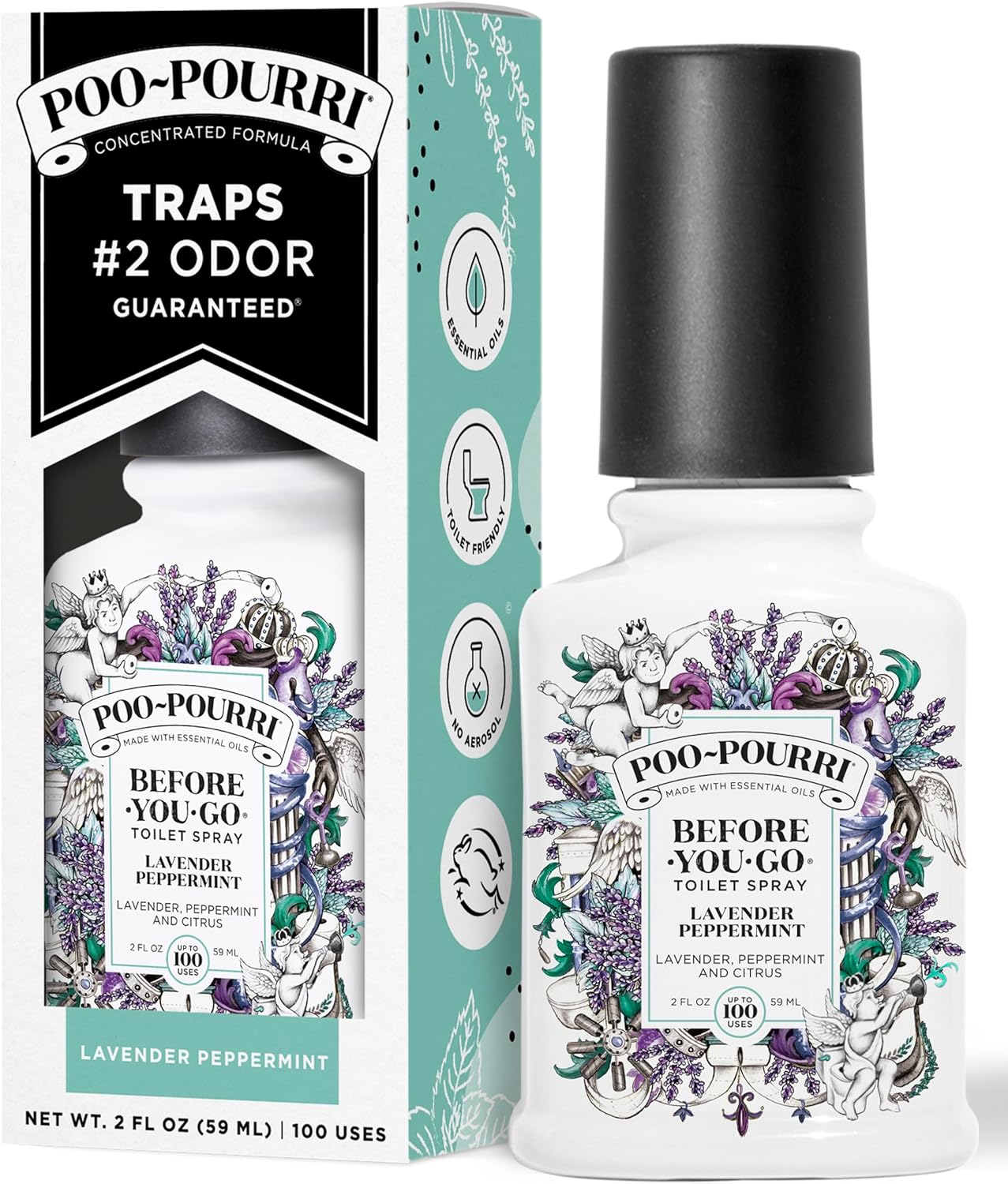 Poo-Pourri Before-You-Go Toilet Spray Lavender Peppermint 2 Fl Oz