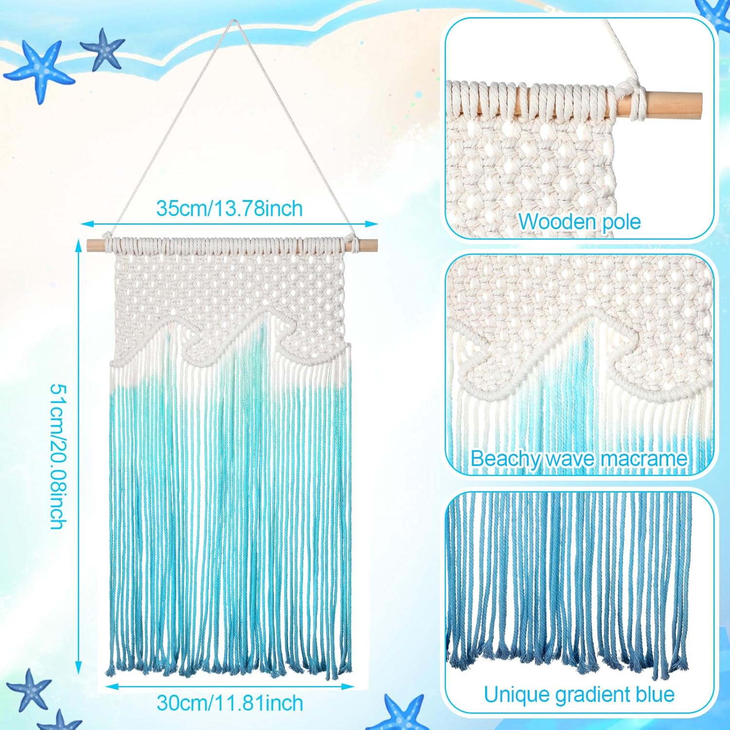 Bucherry Beach Macrame Wall Hanging Tassel Decor