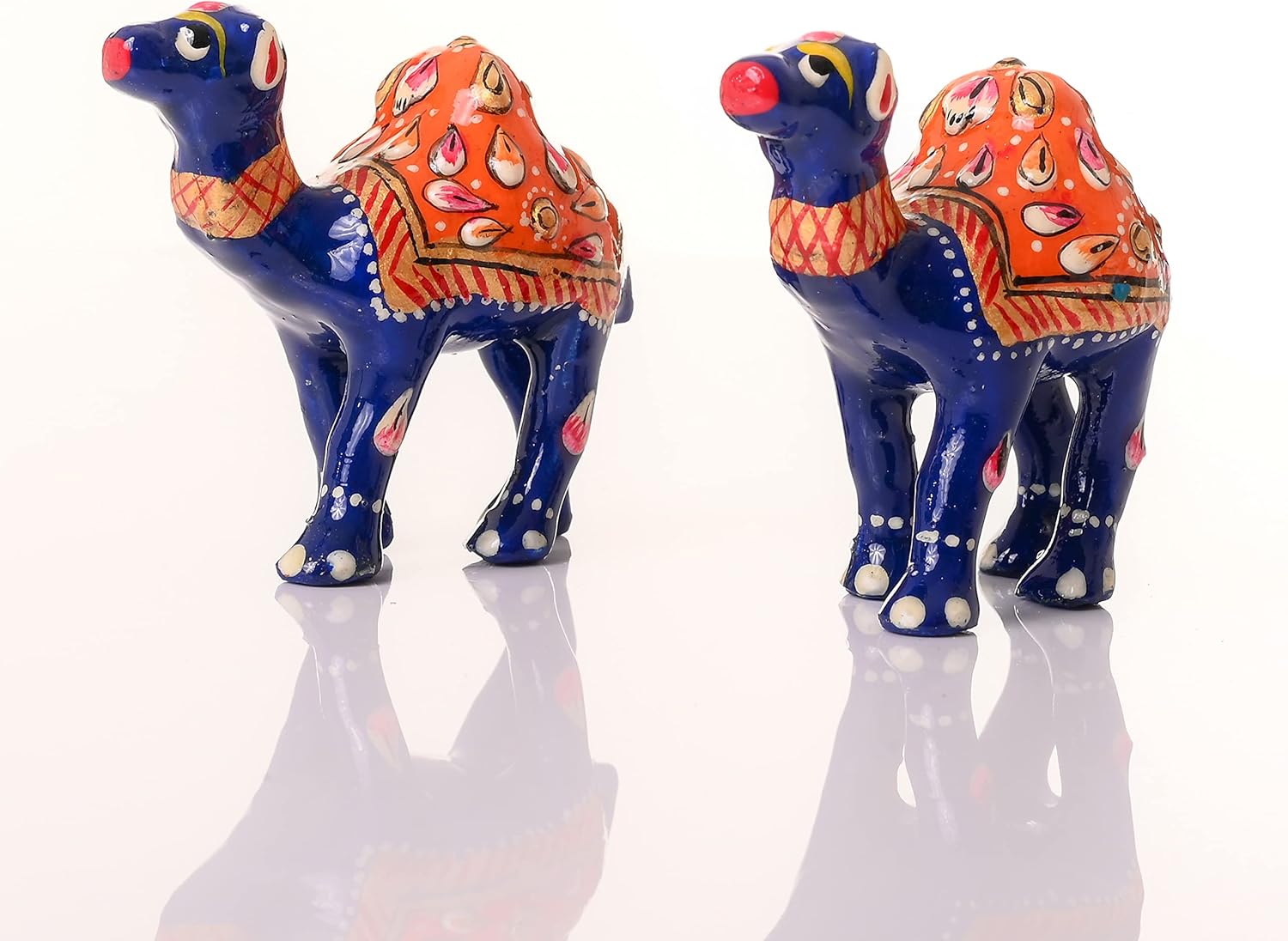 Blue Camel Minakari Hand Painted Statue Set of 2