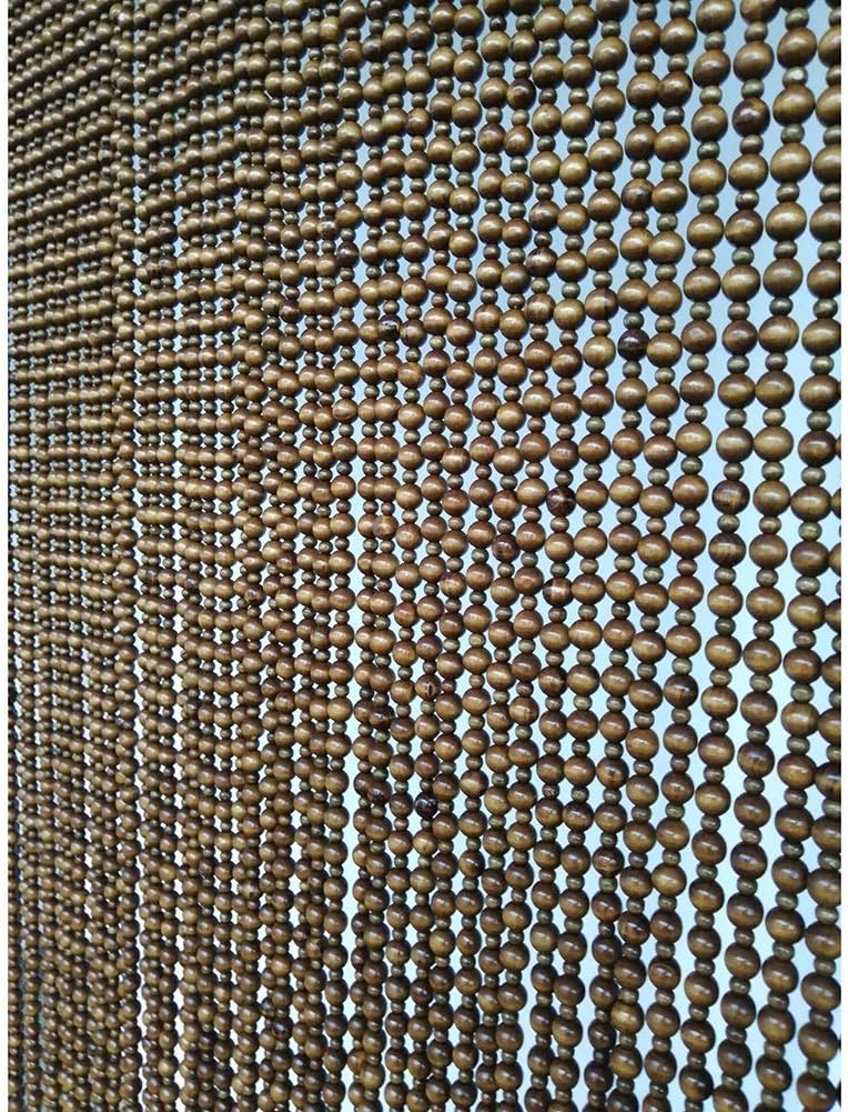 OKUOKA 25 Strands Wooden Beaded Curtain Valance