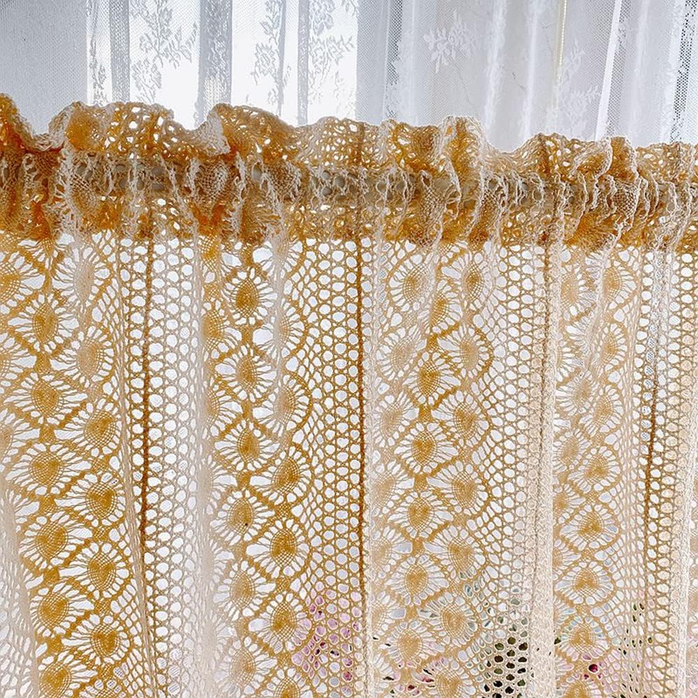 Rustic Crochet Curtain Valance for Kitchen Bathroom