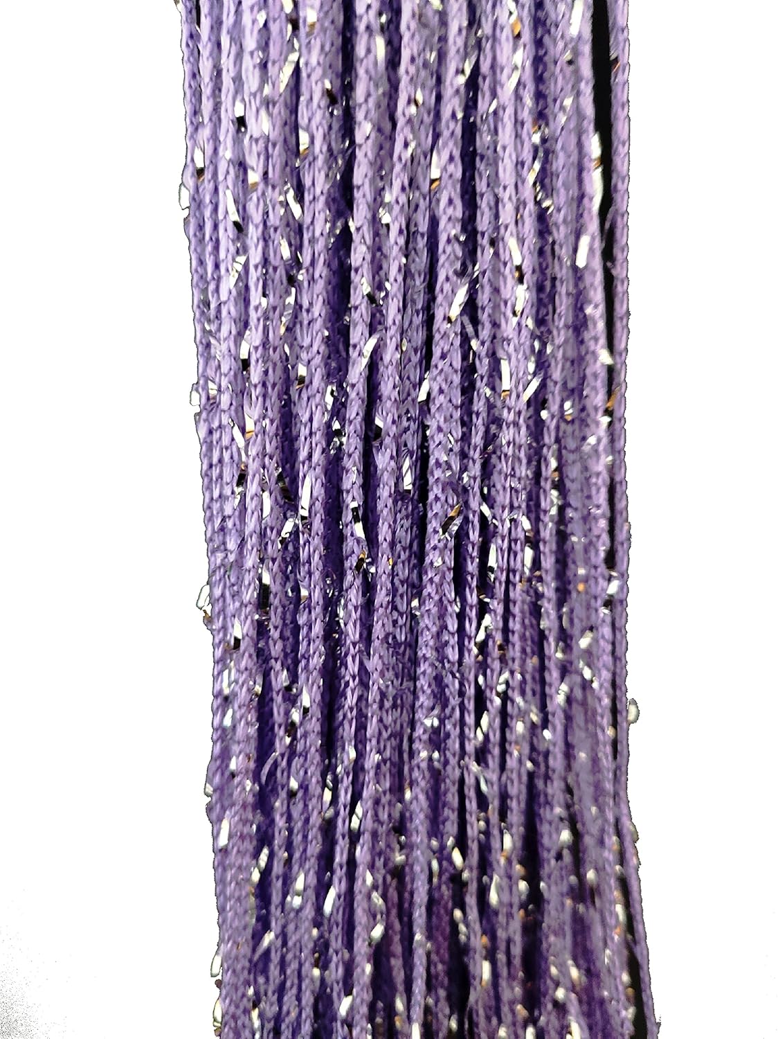 Beaded Curtain Panel with Tassels for Doorway Purple