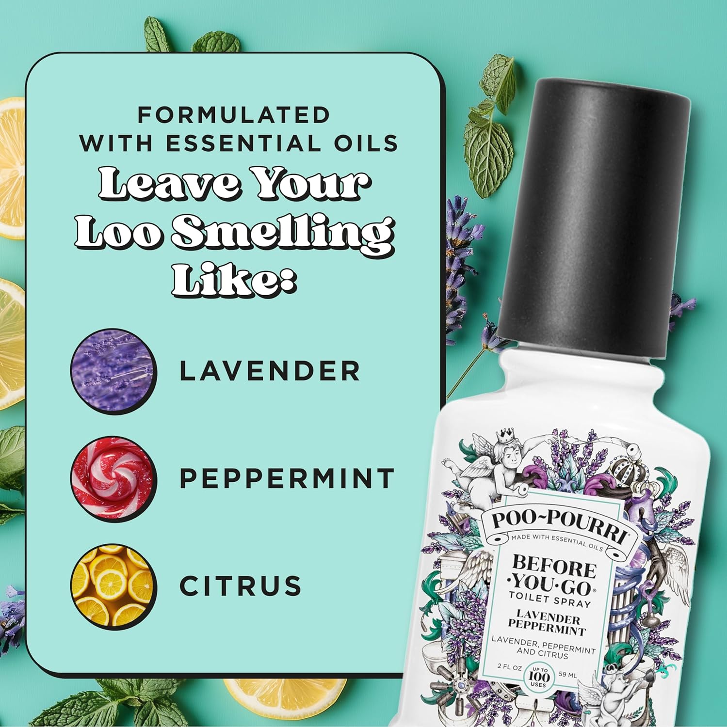 Poo-Pourri Before-You-Go Toilet Spray Lavender Peppermint 2 Fl Oz