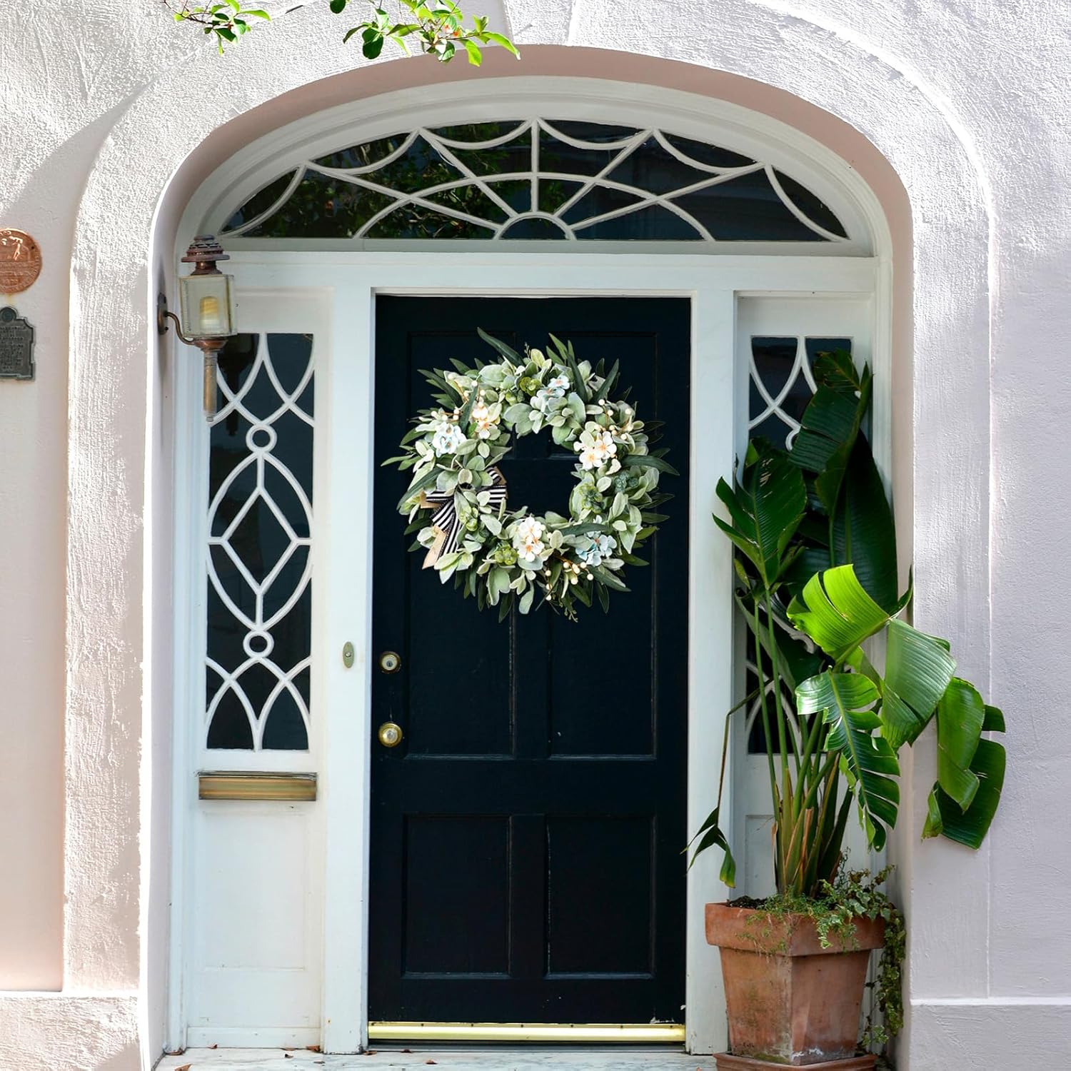 Lambs Ear Wreath for Front Door Year Round
