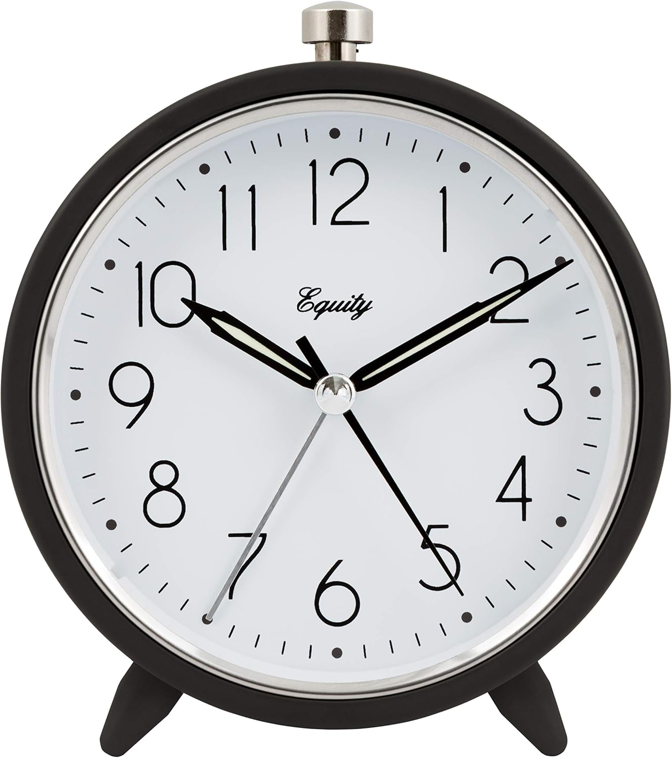 Equity 5 Inch Silent Quartz Alarm Clock Dark Gray