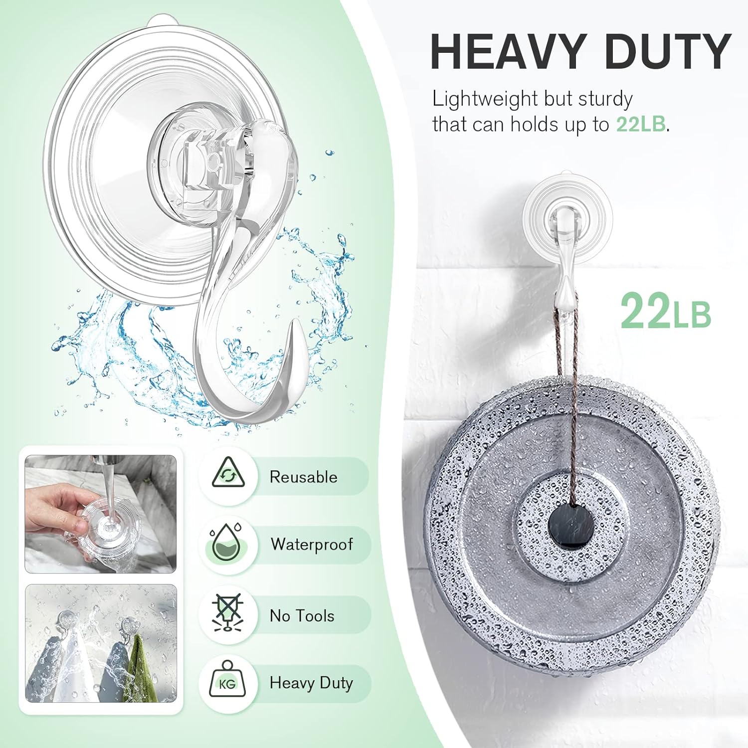 VISV Large Suction Cup Wreath Hanger 4 Pcs