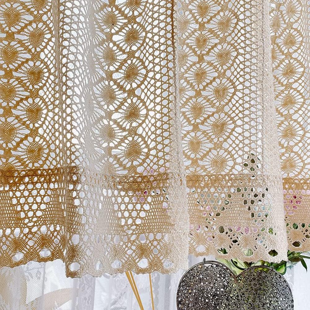 Rustic Crochet Curtain Valance for Kitchen Bathroom