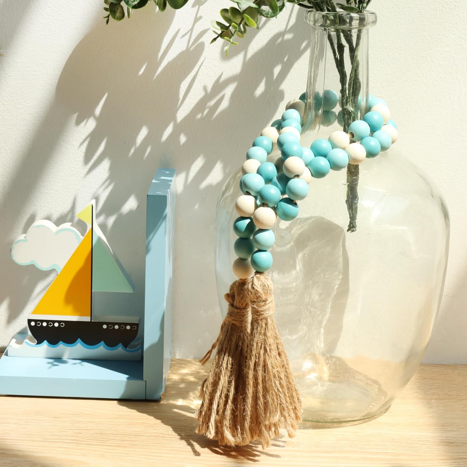 Meplait Wood Bead Garland 39 Inch Boho Decor