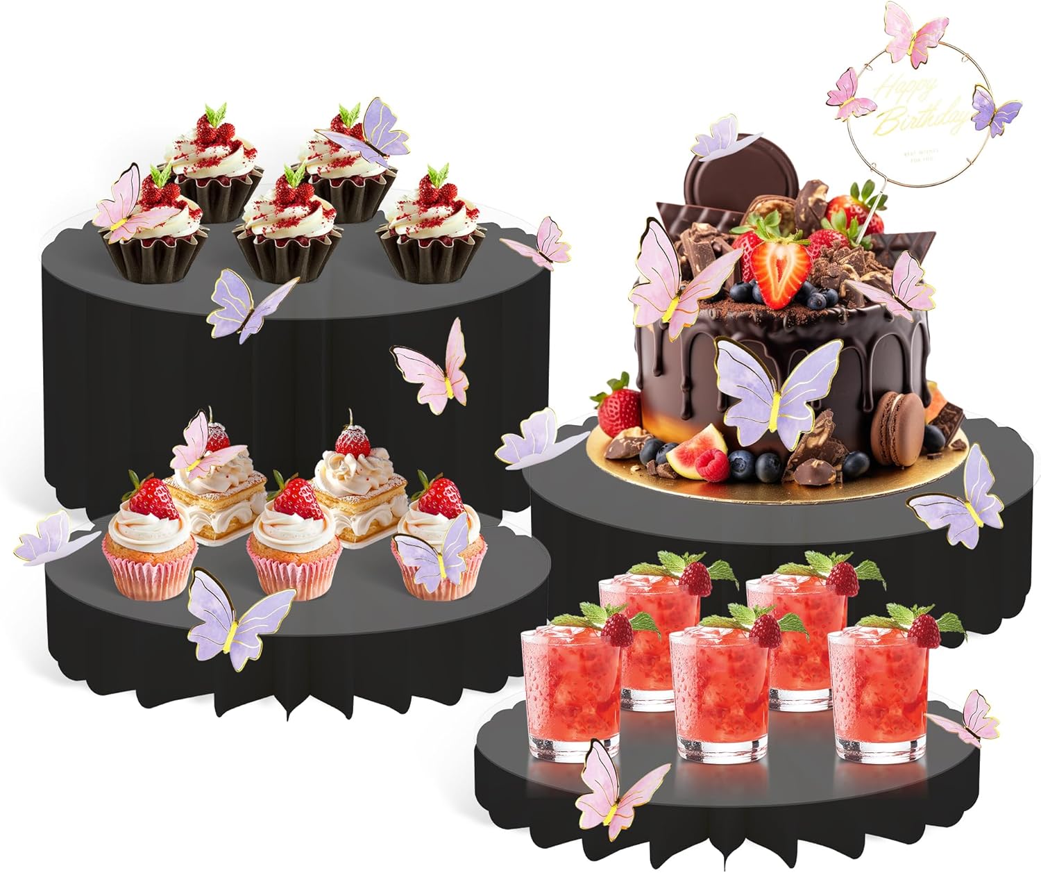 4-Pack Acrylic Buffet Risers for Party and Wedding Displays
