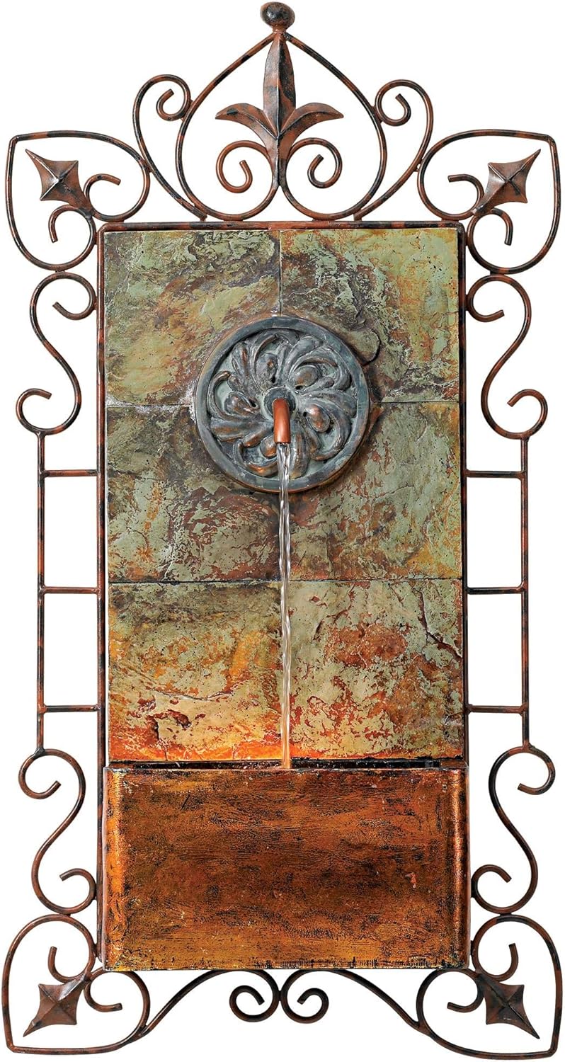 Ibizi 33 Inch Rustic Wall Fountain with LED Light