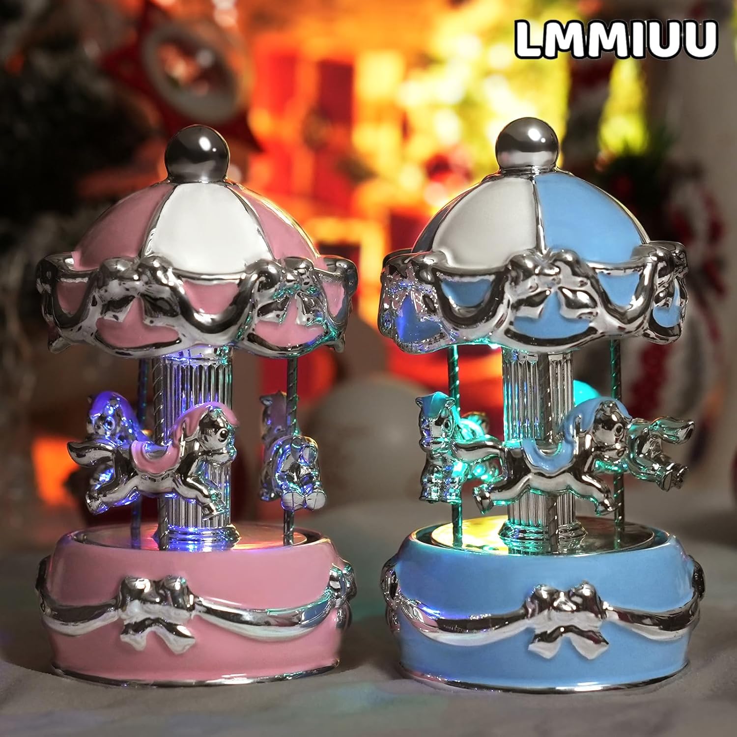 Blue Butterfly Ceramic Musical Carousel Gift