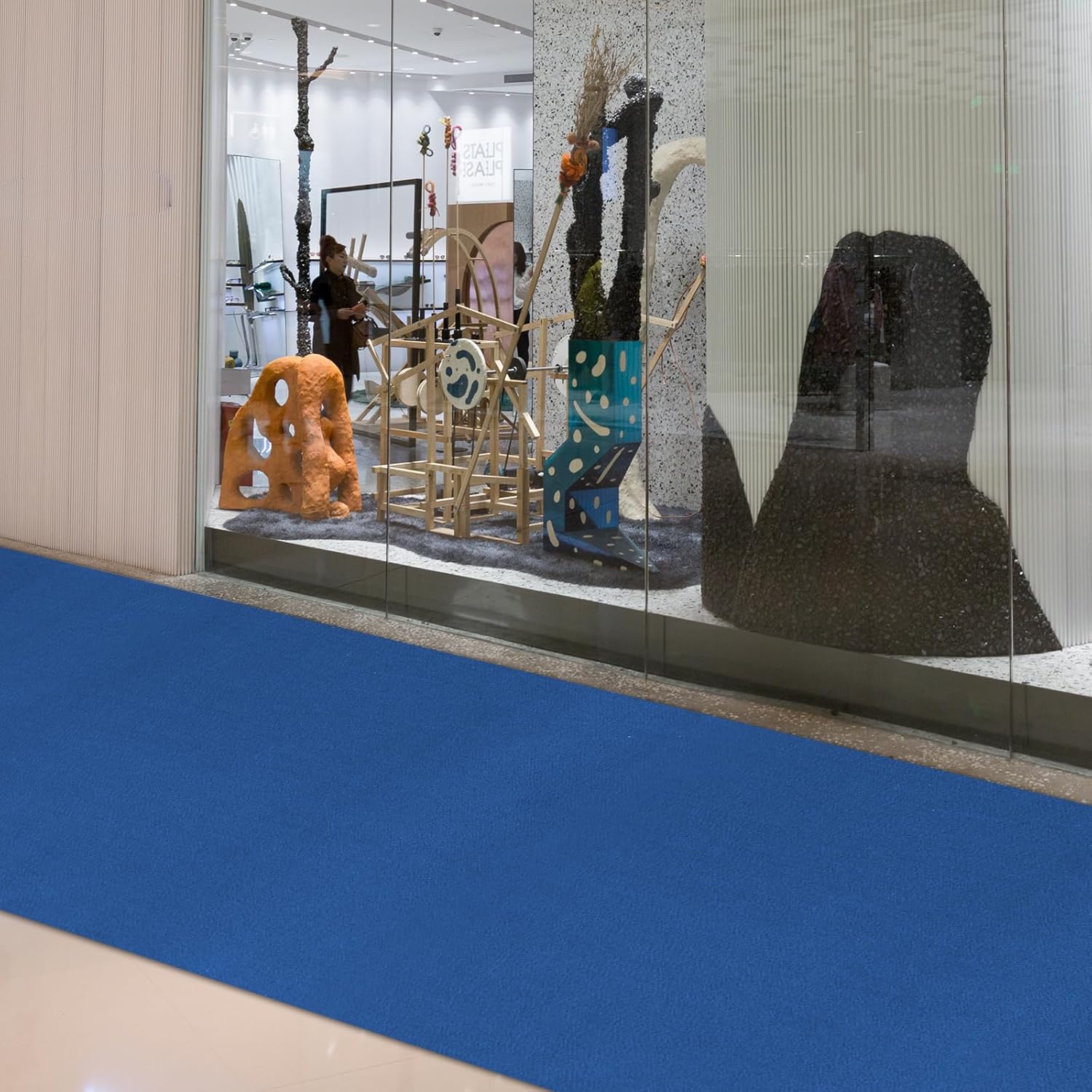 CNCEST Blue Carpet Runner for Party 33ft Non-Slip Runway Rug