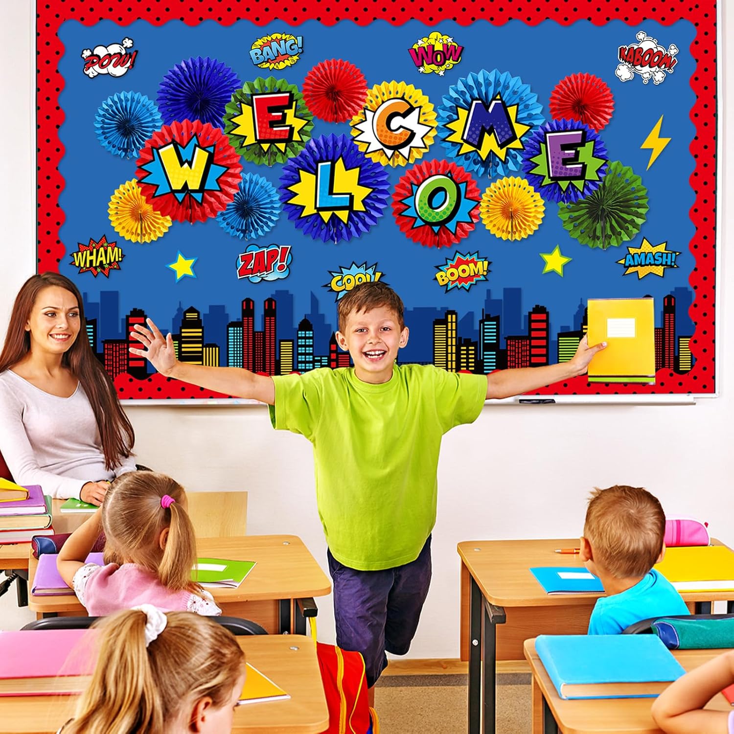 Super Theme Hero Welcome Back Bulletin Board Set