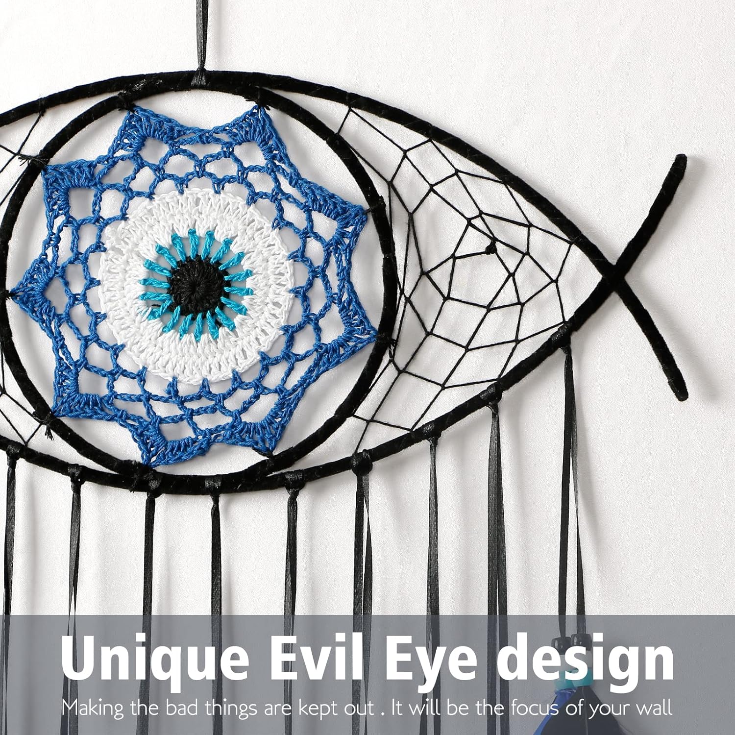 Dremisland Evil Eye Dream Catcher - Blue Black Wall Hanging Decor