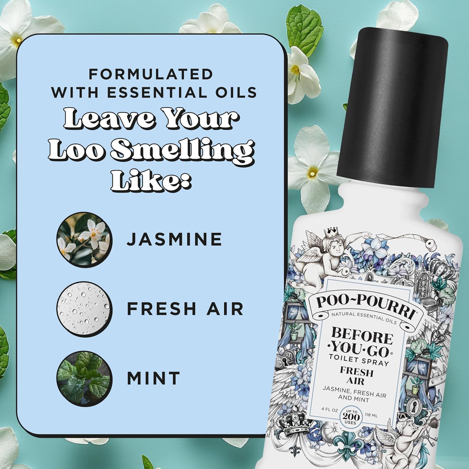 Poo-Pourri Before-You-Go Toilet Spray 4 Fl Oz Jasmine Mint