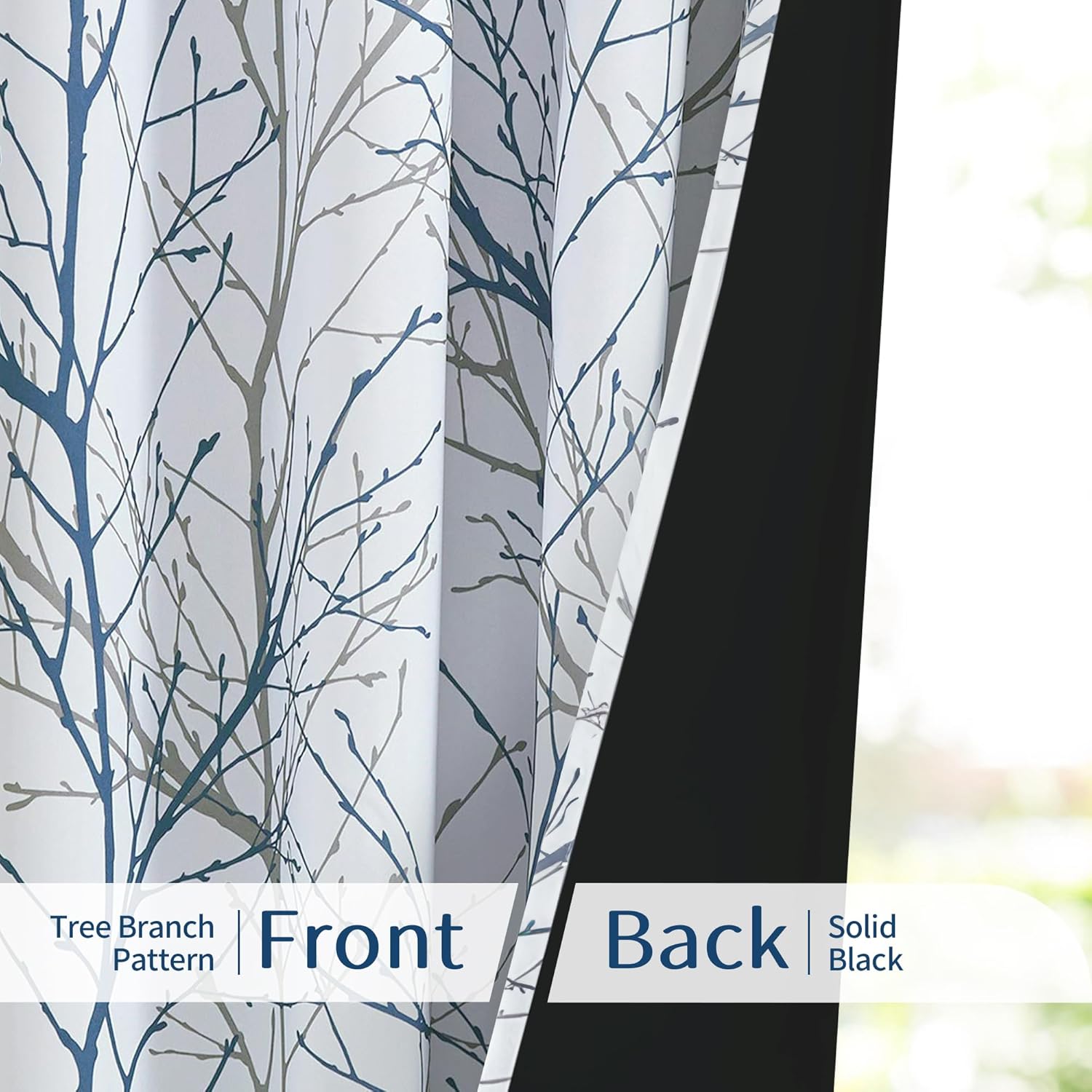 FMFUNCTEX Grommet Curtains 84 Inches Blackout Panels