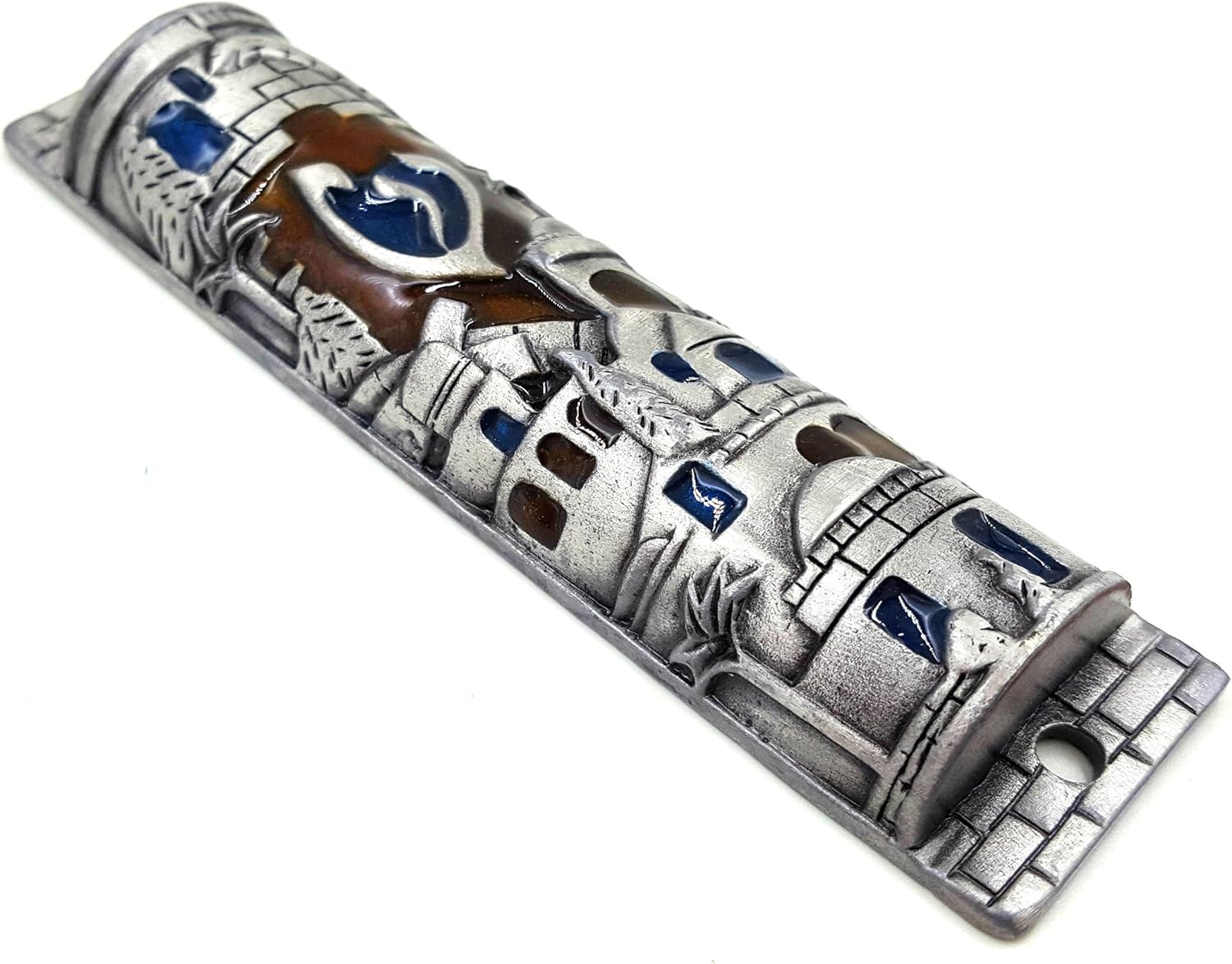 Talisman4u Silver Enamel Mezuzah Case 4 Inch